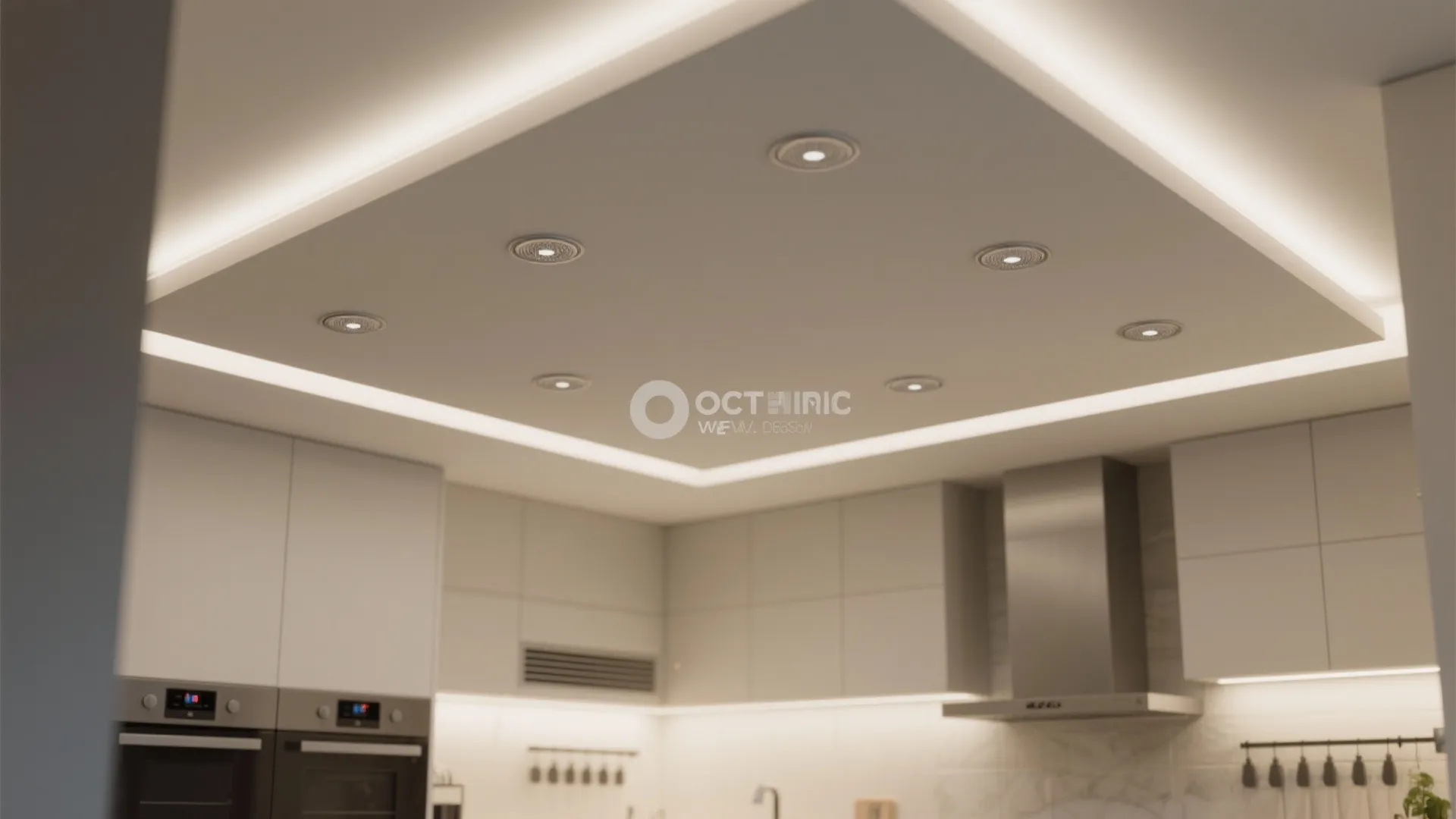 3. Recessed lighting with careful placement