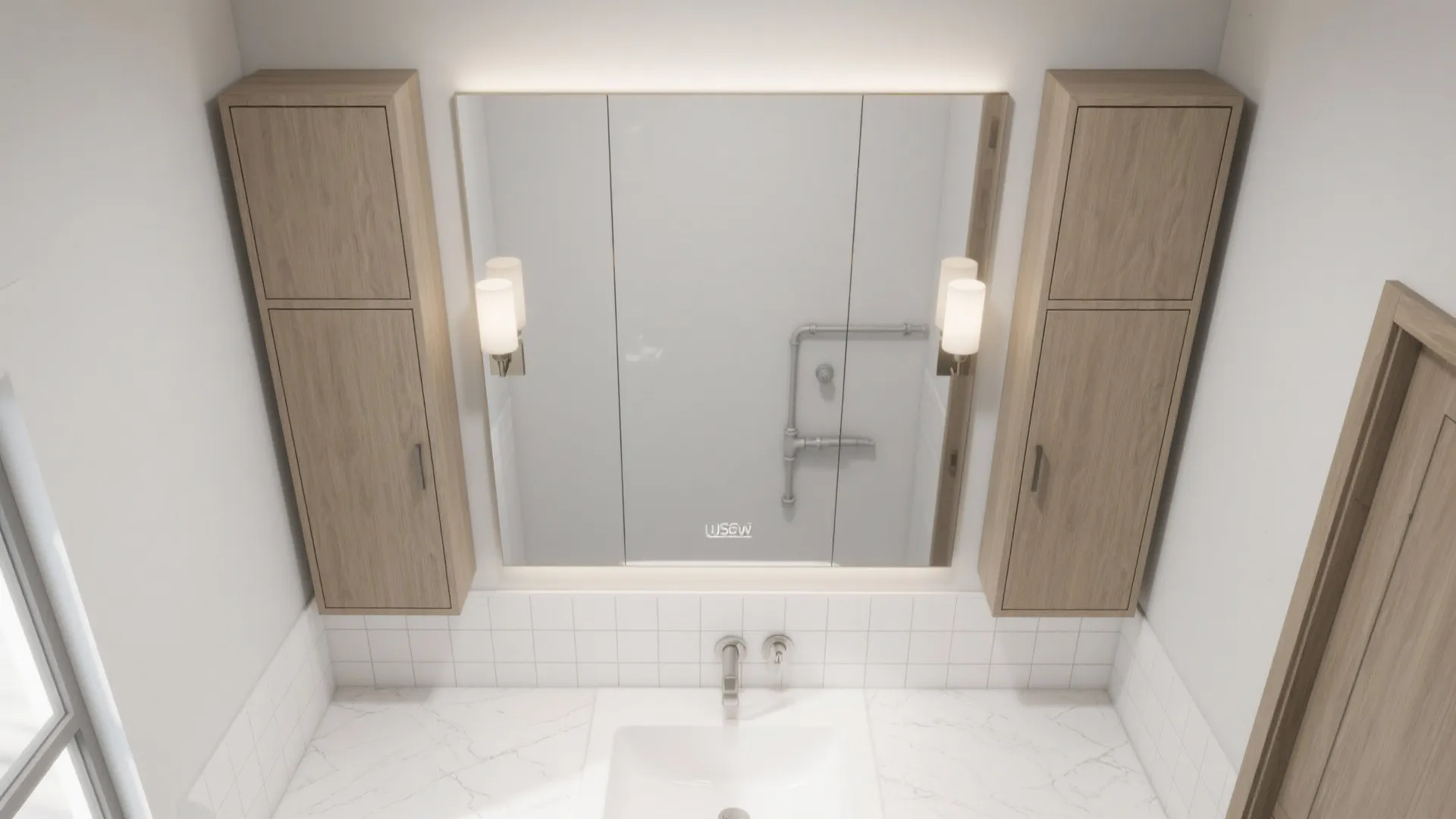 Recessed mirrored cabinets: storage without the bulk