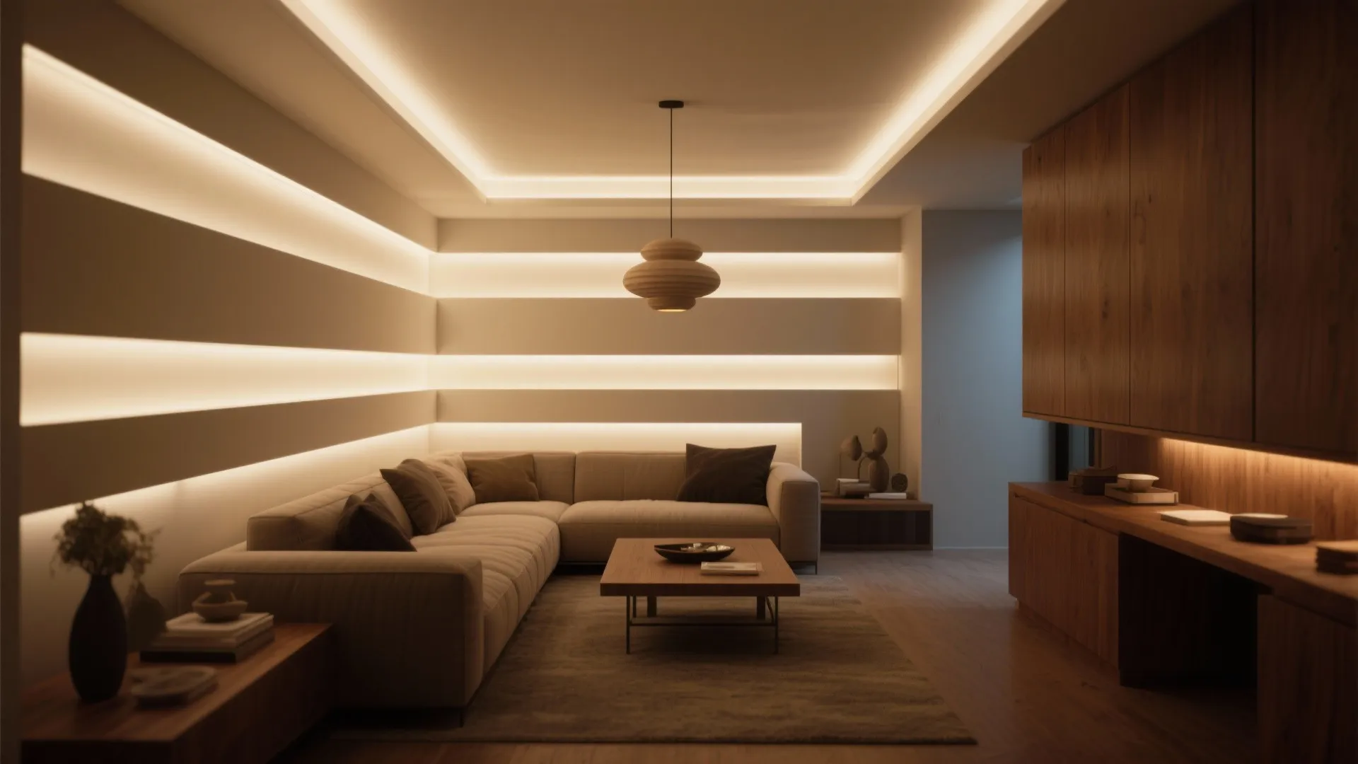 3. Combine recessed with a statement fixture