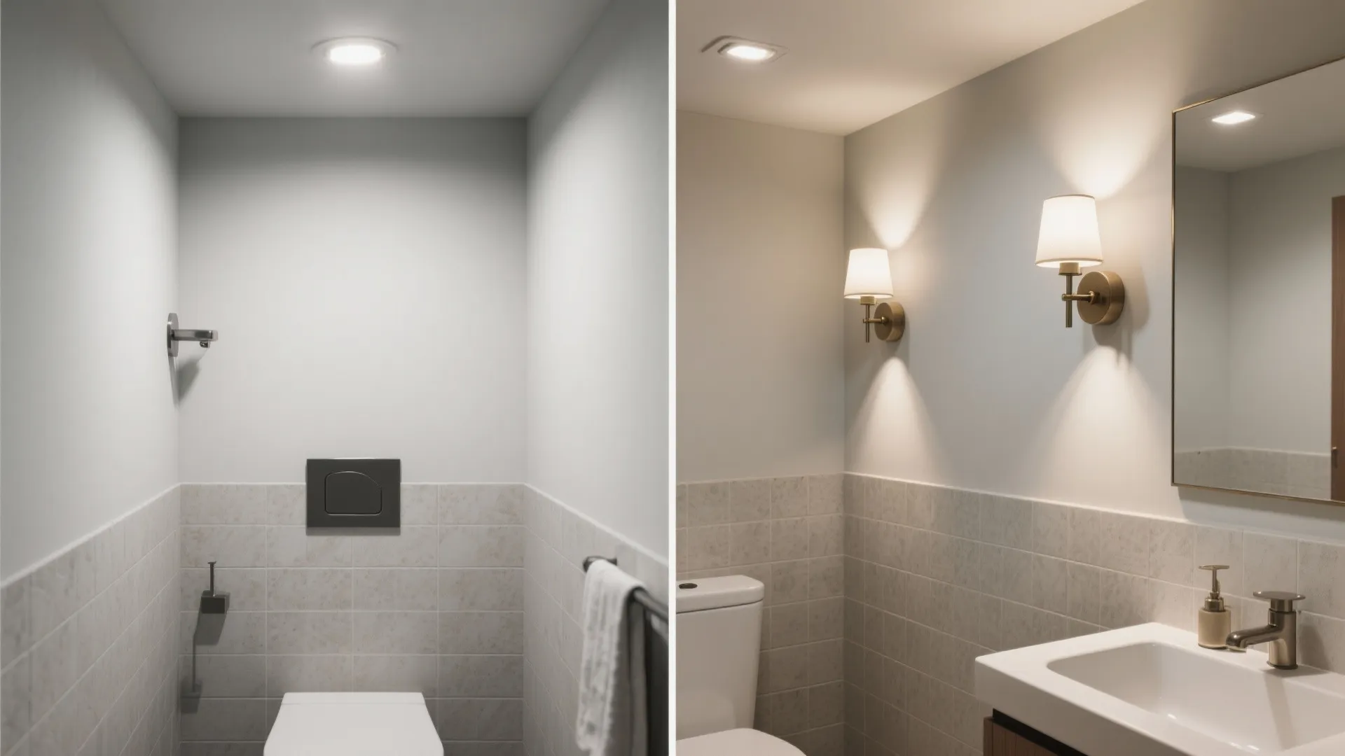 3. Recessed Accent Pair with a Wall Fixture