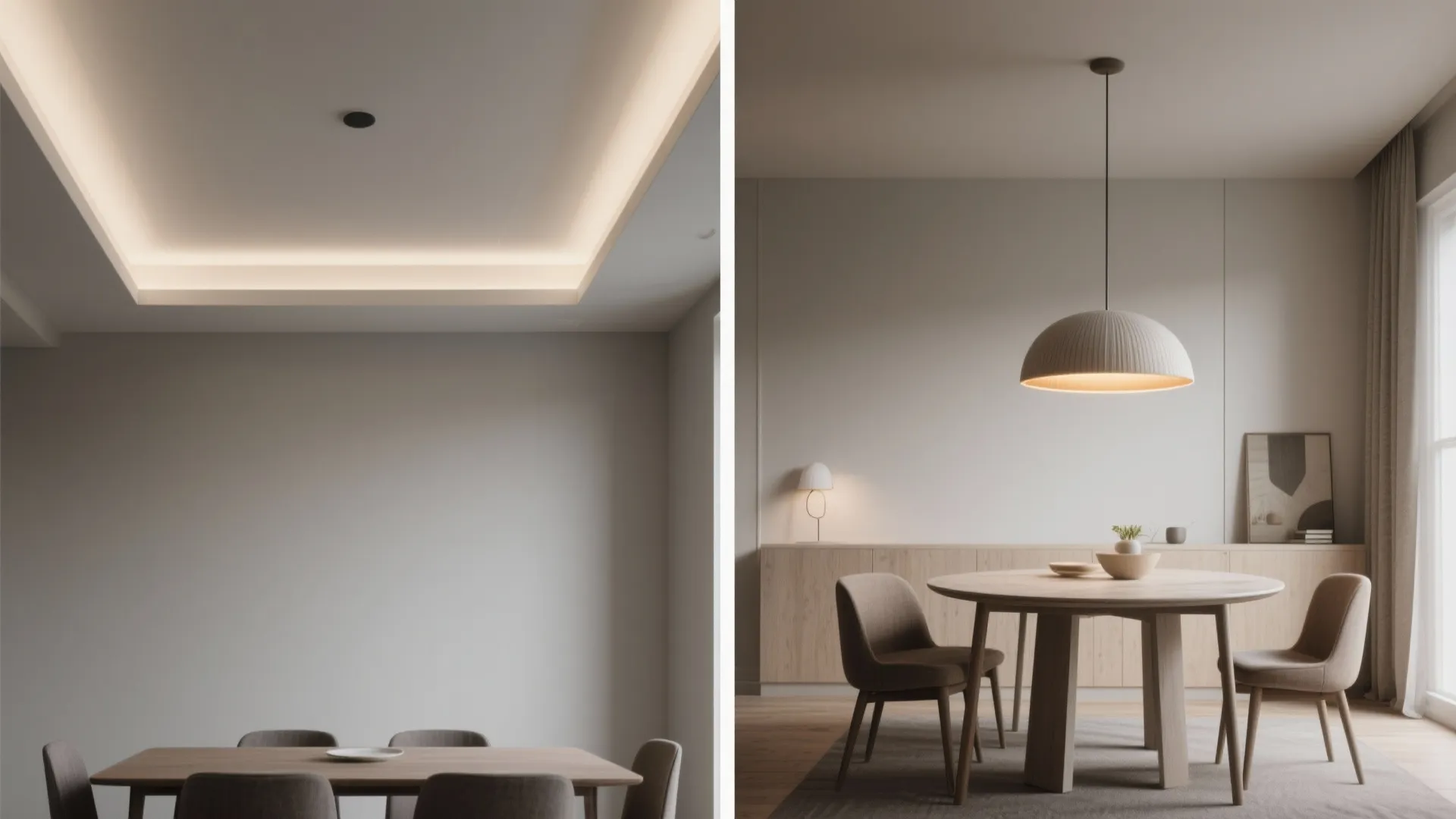 3. Minimal recessed lighting plus a statement piece