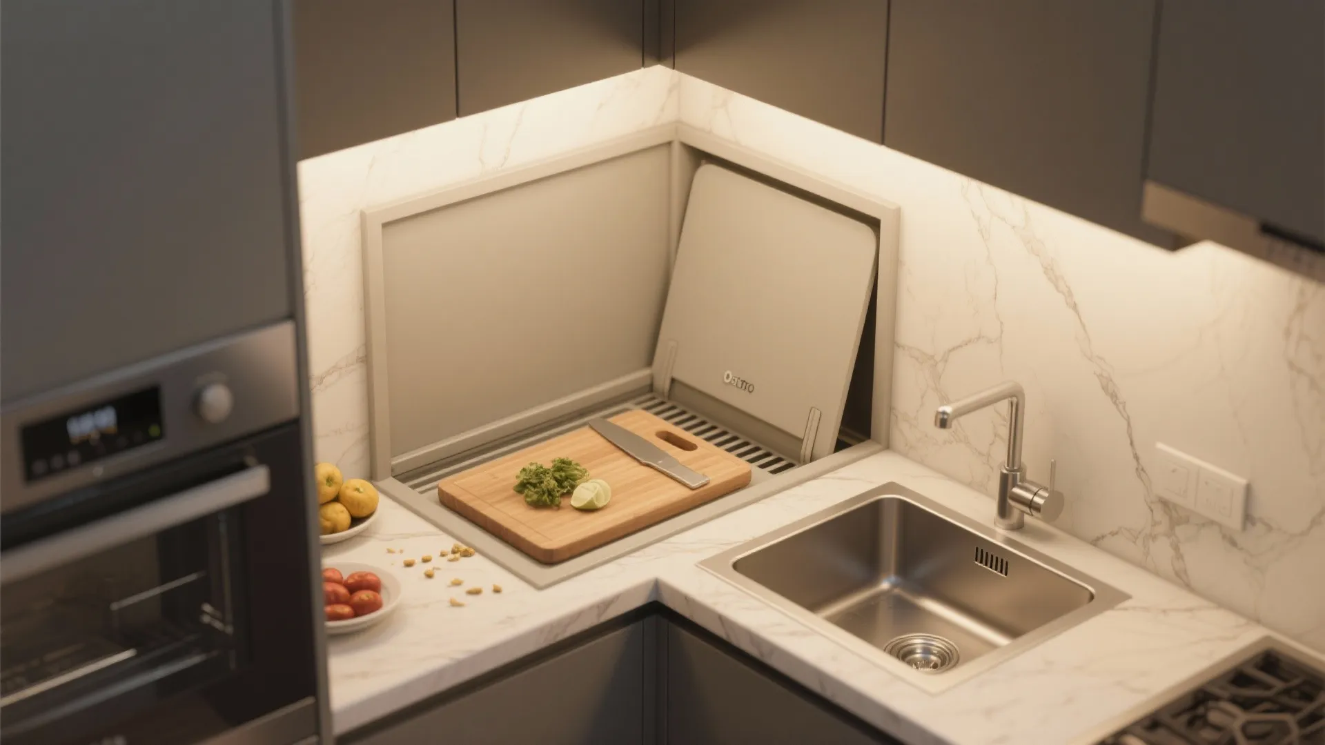 2. Integrate a recessed food-prep station