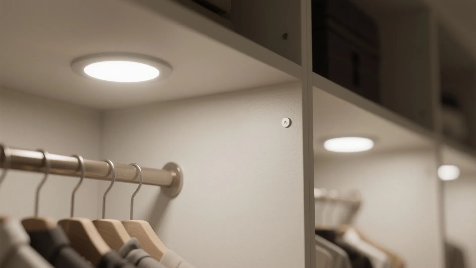 4. Recessed Puck Lights in the Side Walls