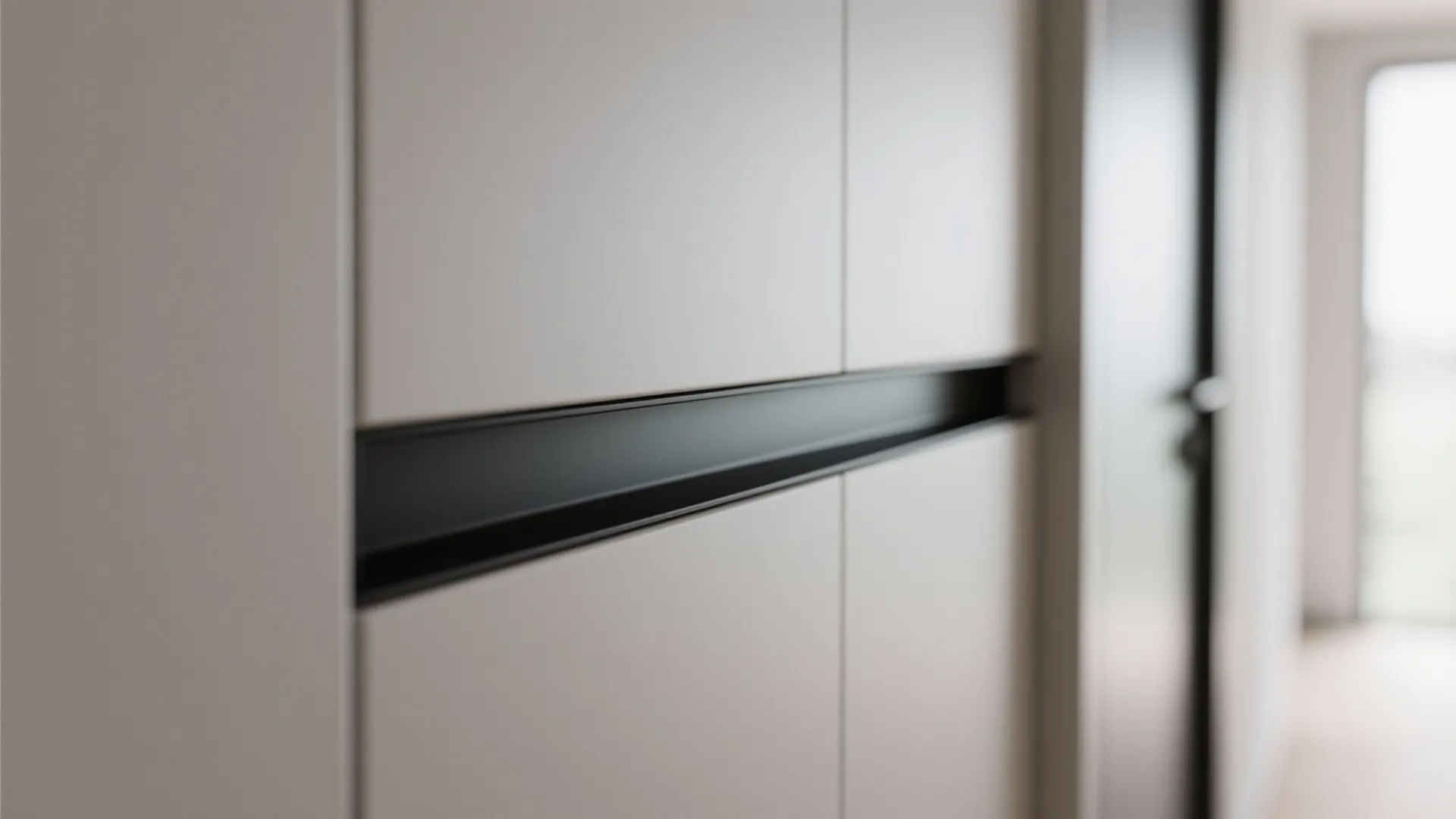 5. Slim recessed black pulls for flush, space-saving design