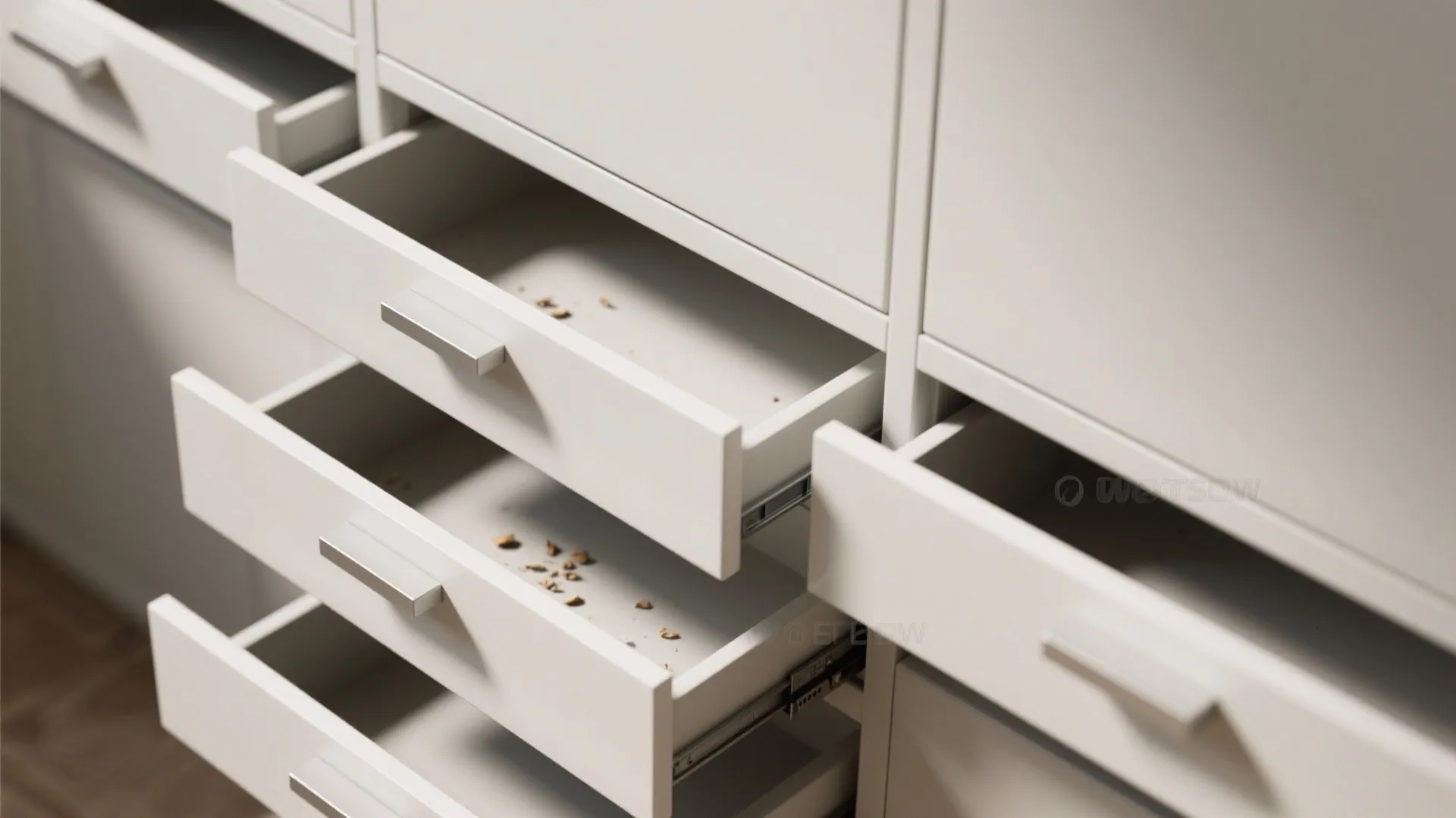 2. Recessed pulls to keep sightlines uninterrupted