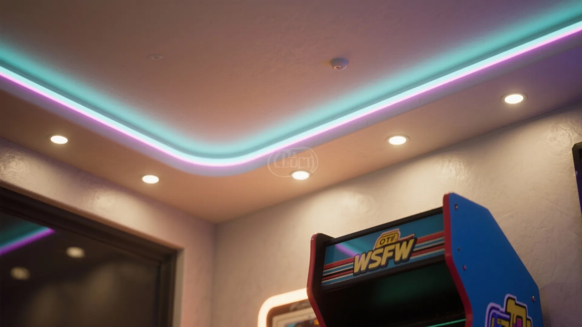 1. Recessed Lighting with Accent RGB Strips