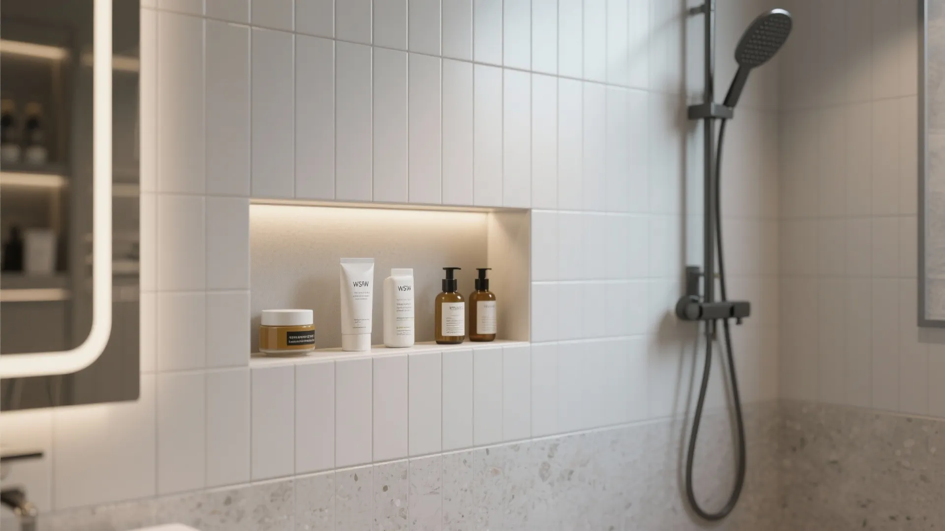 8. Recessed Shelving in the Shower