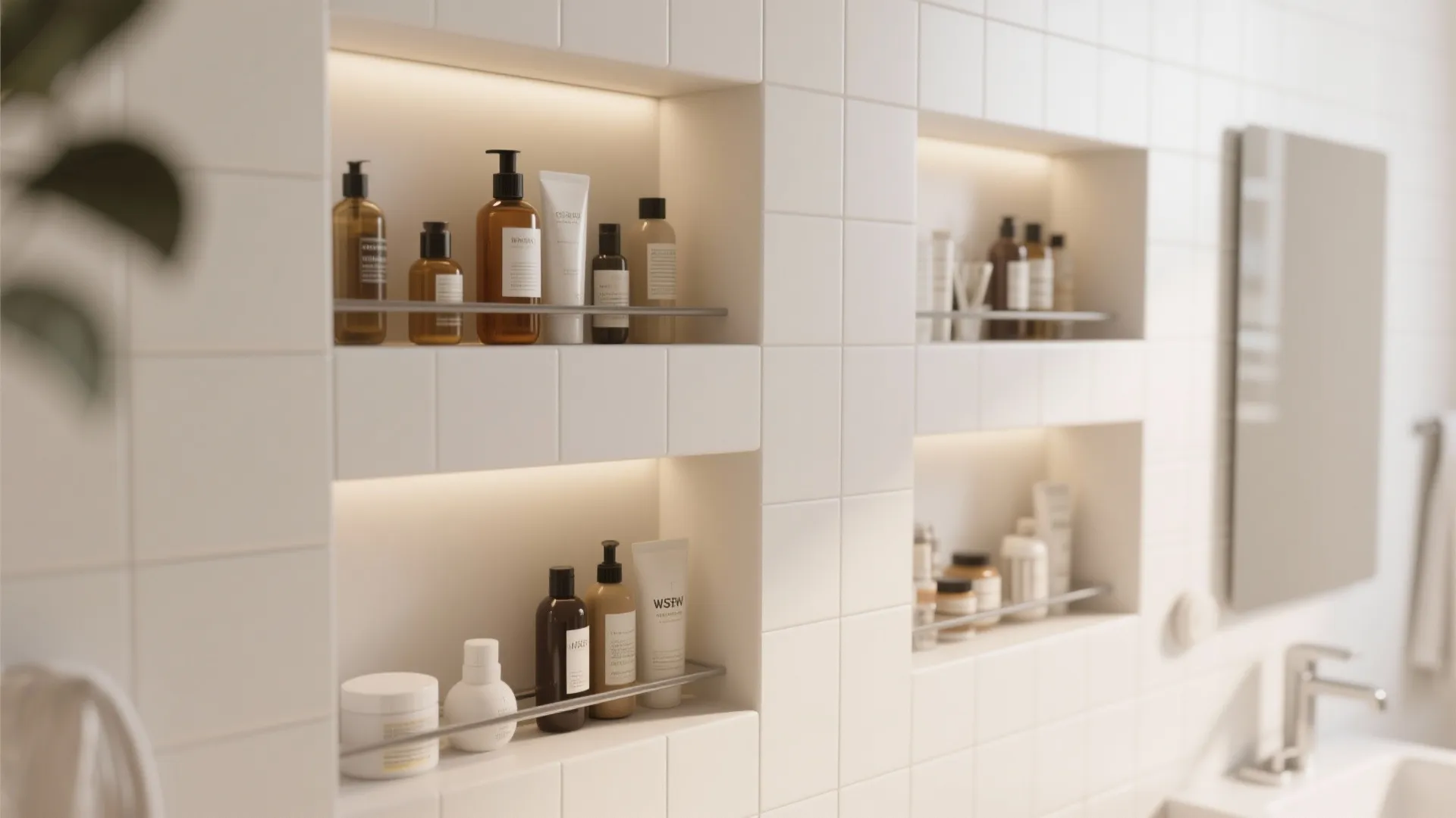 3. Built-in recessed shelves