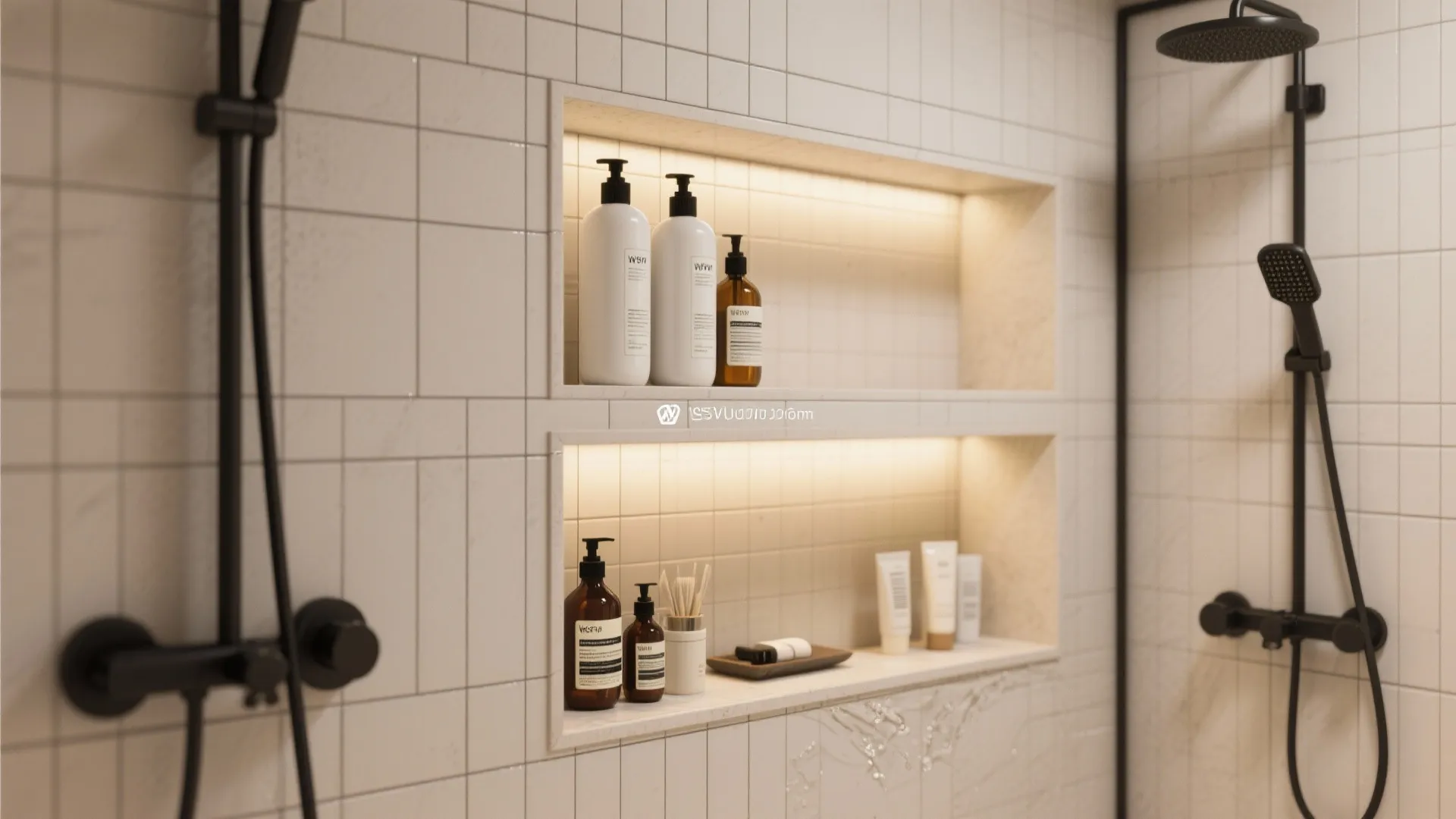 Recessed niches that work harder than shelves