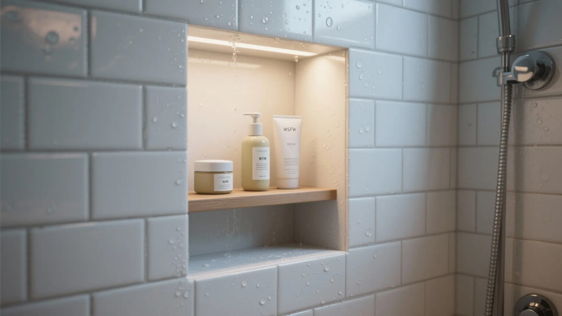7. Recessed Shelving in the Shower