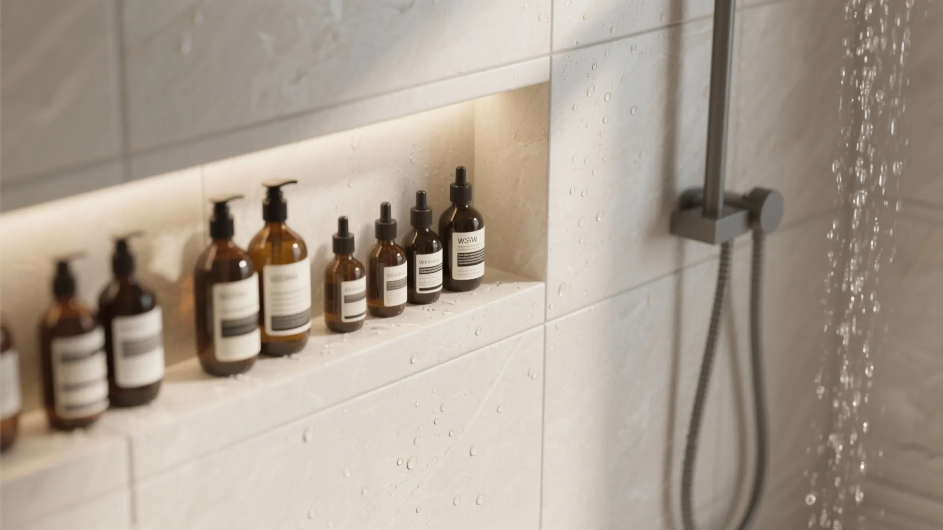 8. Recessed Shelves in the Shower