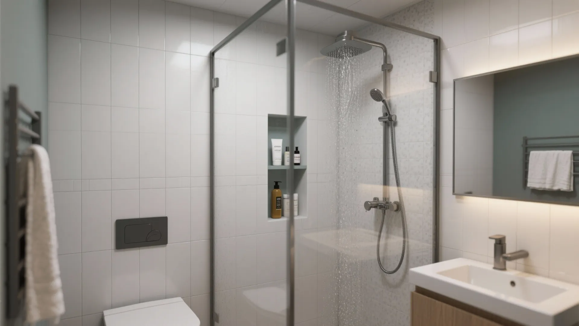 8. Recessed Shelving in the Shower