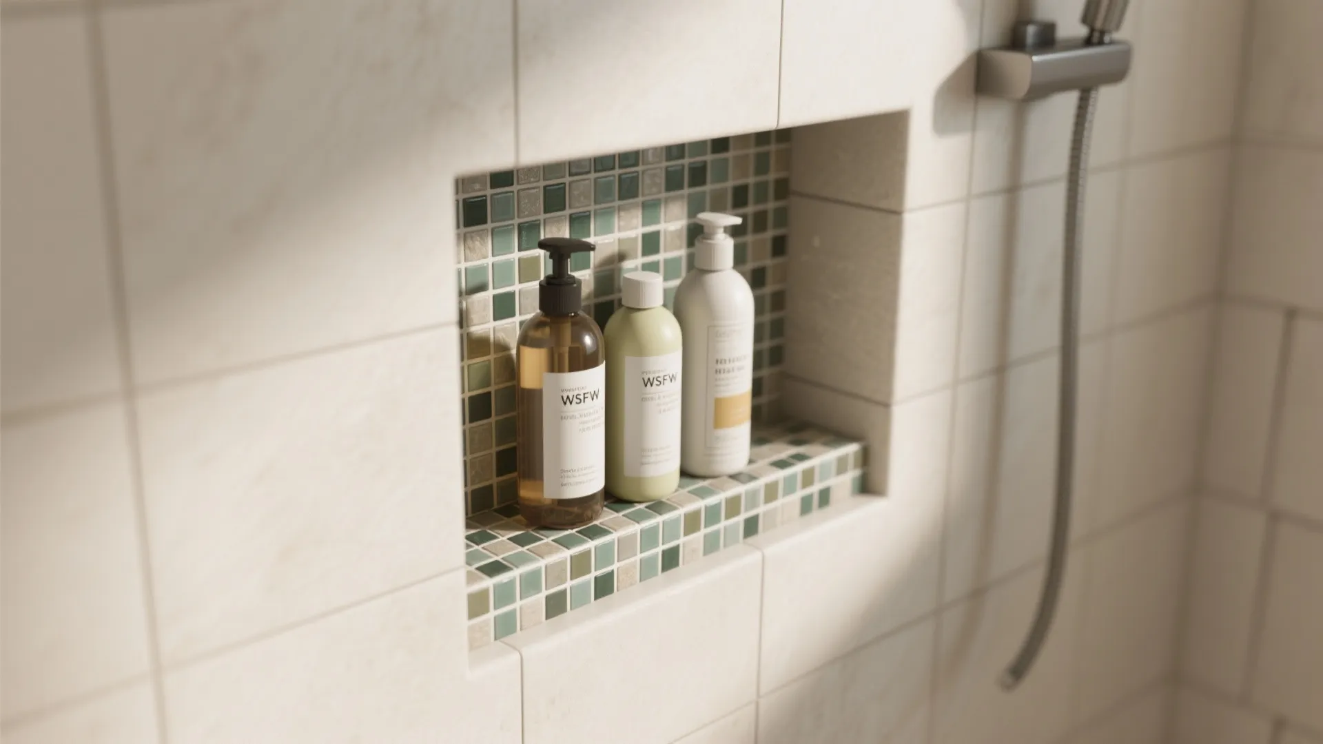 5. Recessed Shelving in Shower