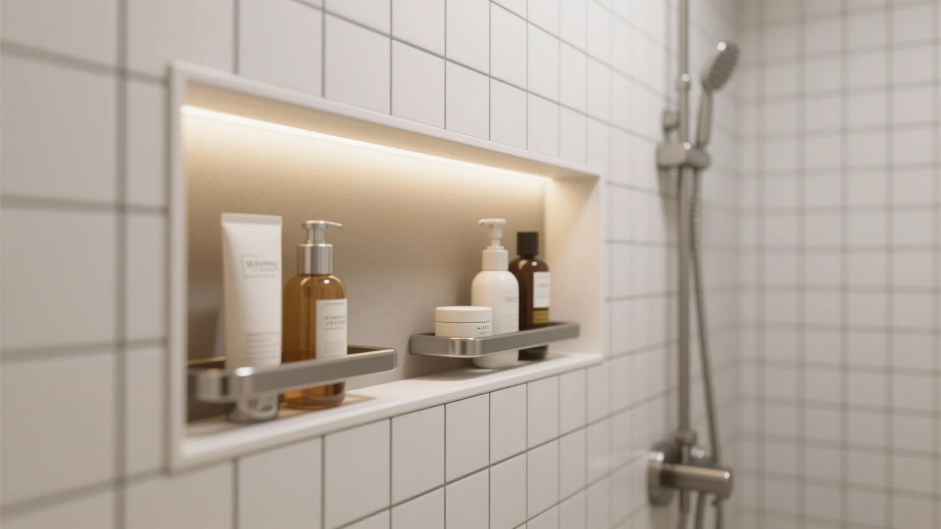 8. Recessed Shelves in the Shower