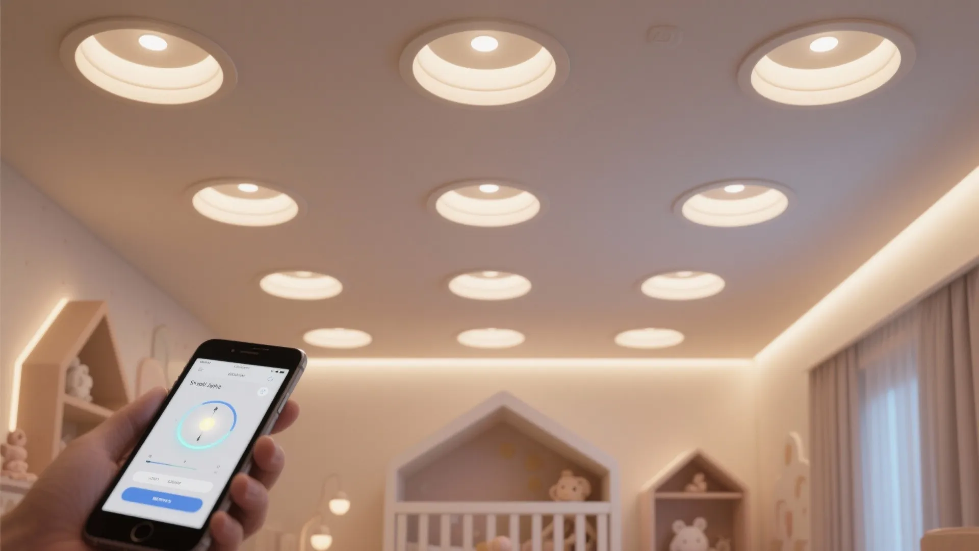2. Recessed lights with smart bulbs