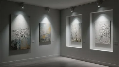 Modern Art Gallery Space with Dramatic Lighting