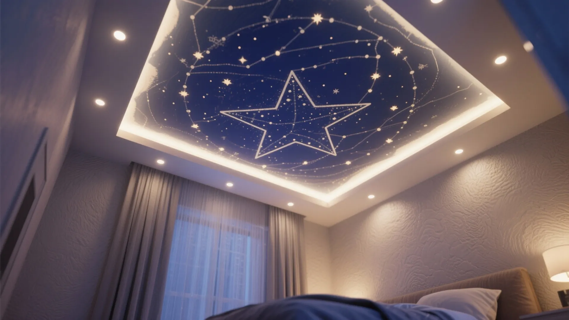 3. Recessed LEDs around a central motif