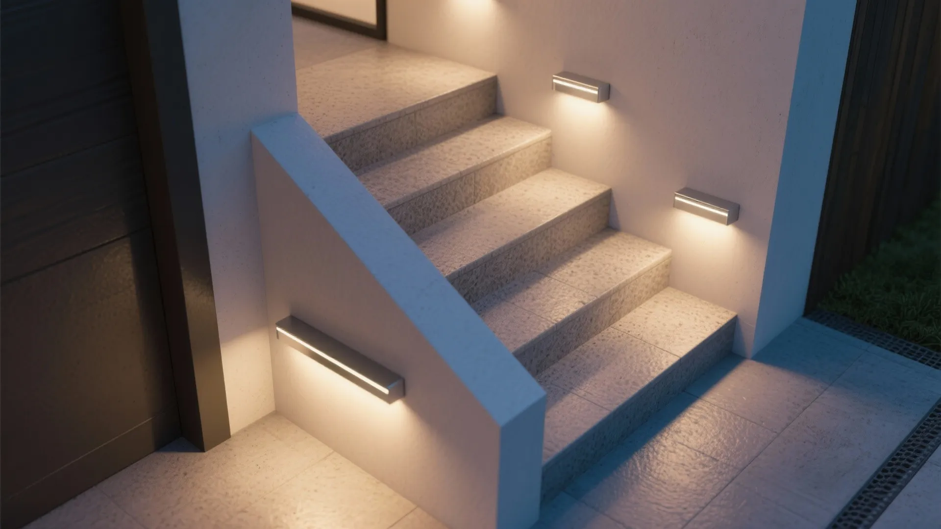 3. Recessed Wall Lights on Steps