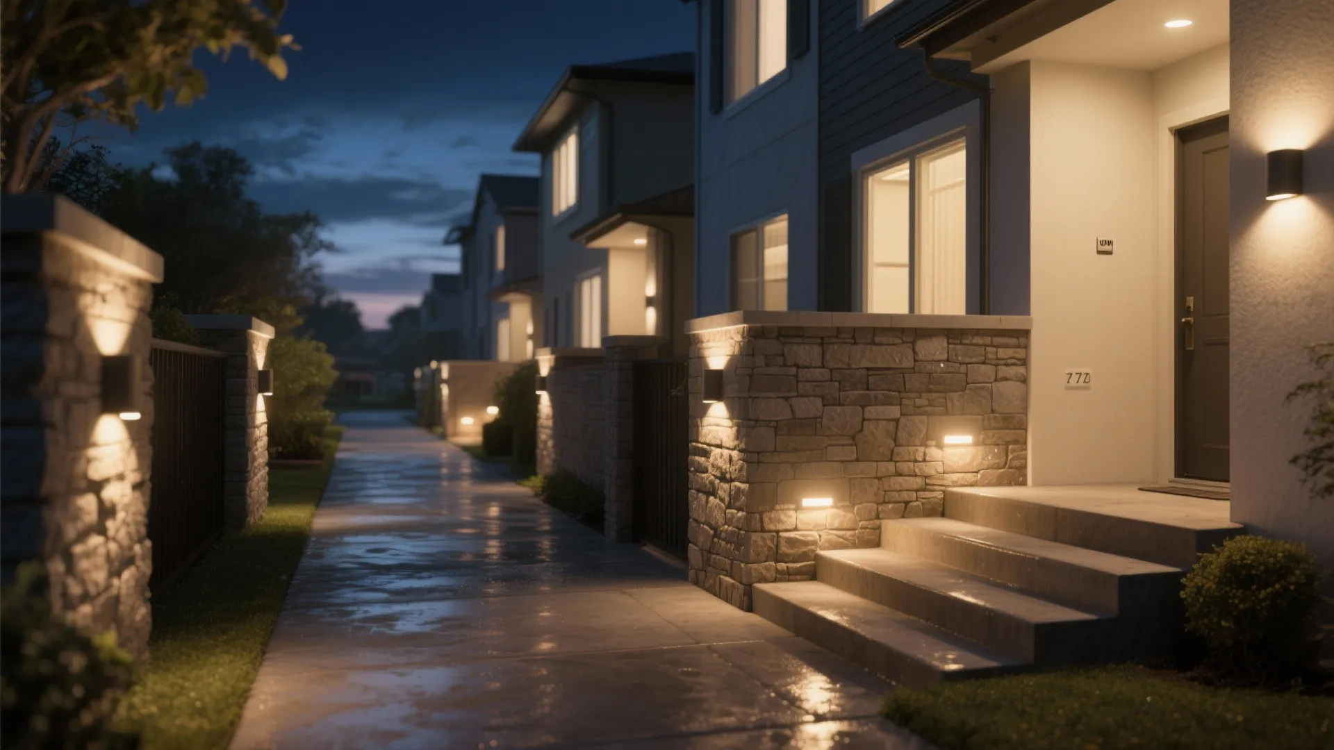 2. Recessed Wall Lights for Steps and Pathways