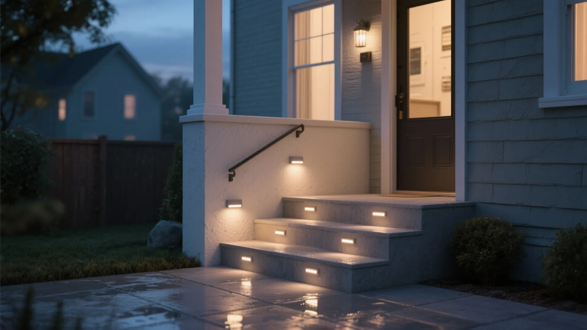 2. Recessed Step Lights for Low-Key Safety