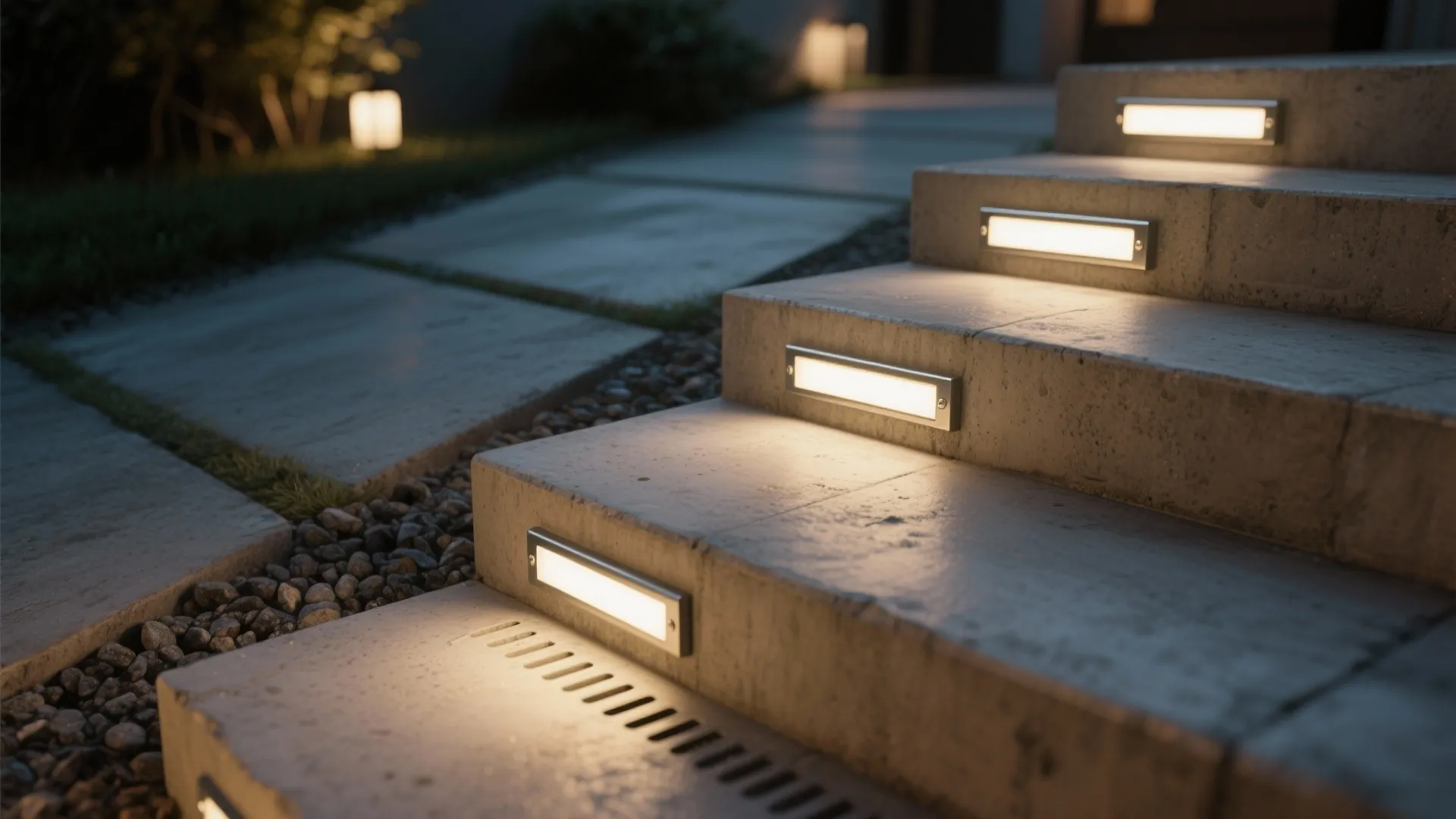 2. Recessed step and wall lights for subtle safety