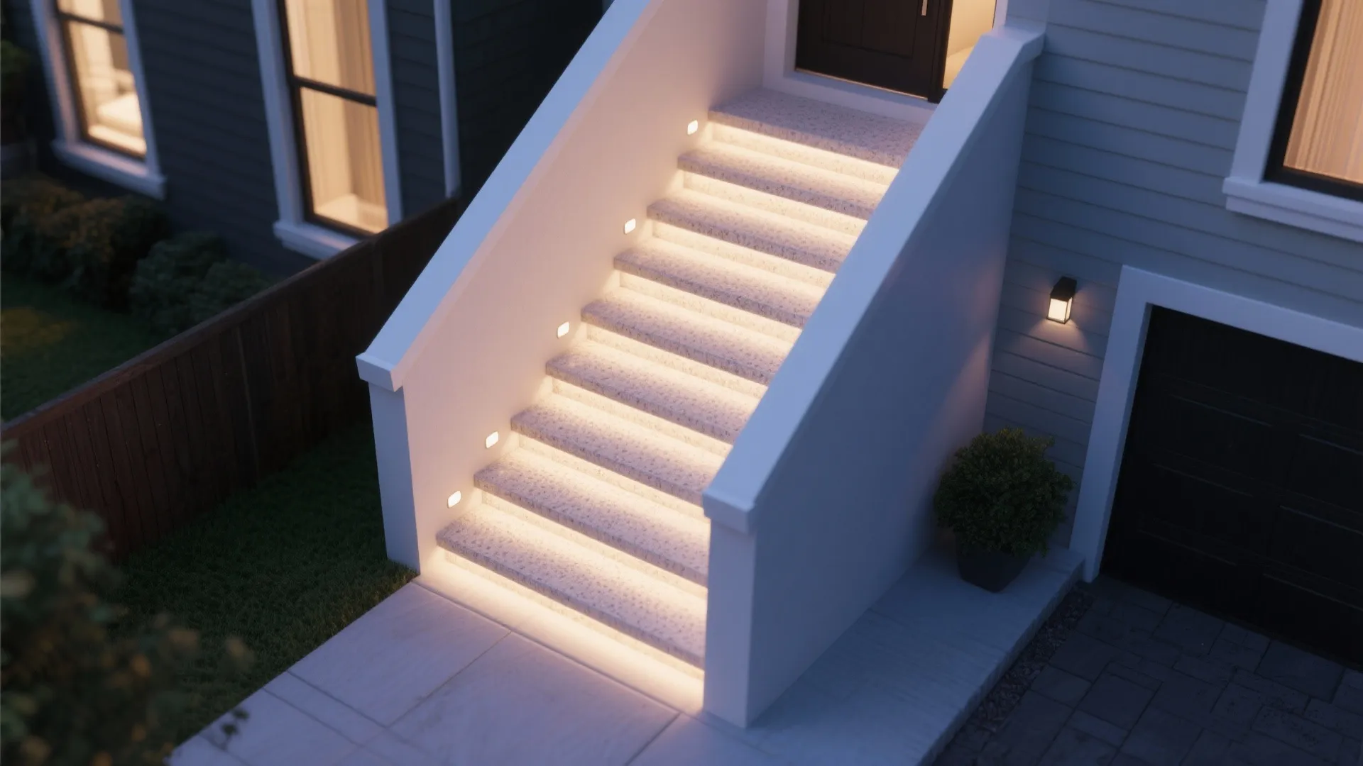 3. Recessed Step Lights for Small Staircases