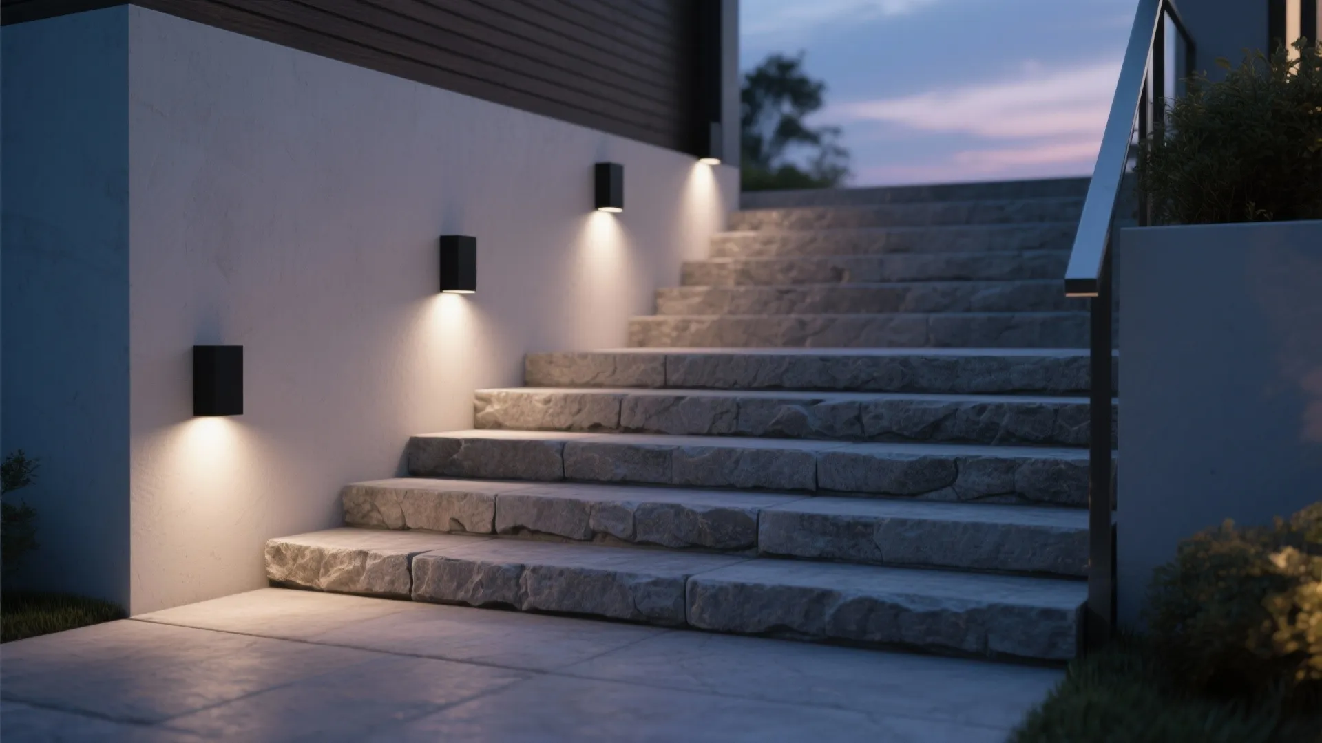 4. Recessed Wall-Mounted Downlights for Steps