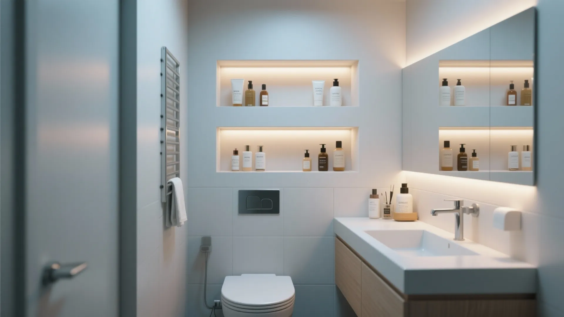 8. Recessed Storage for Clean Lines