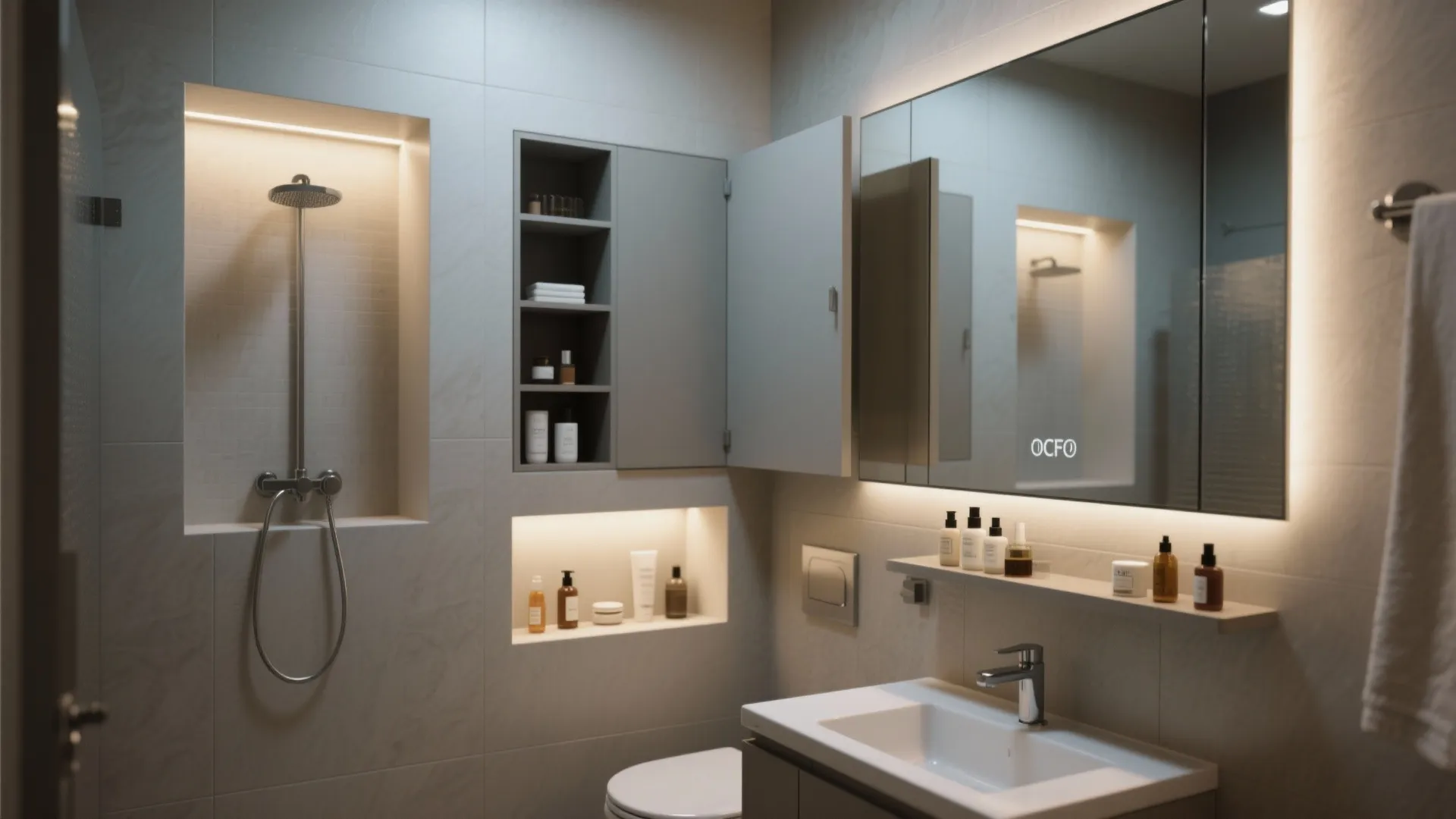 3. Integrated storage and recessed niches