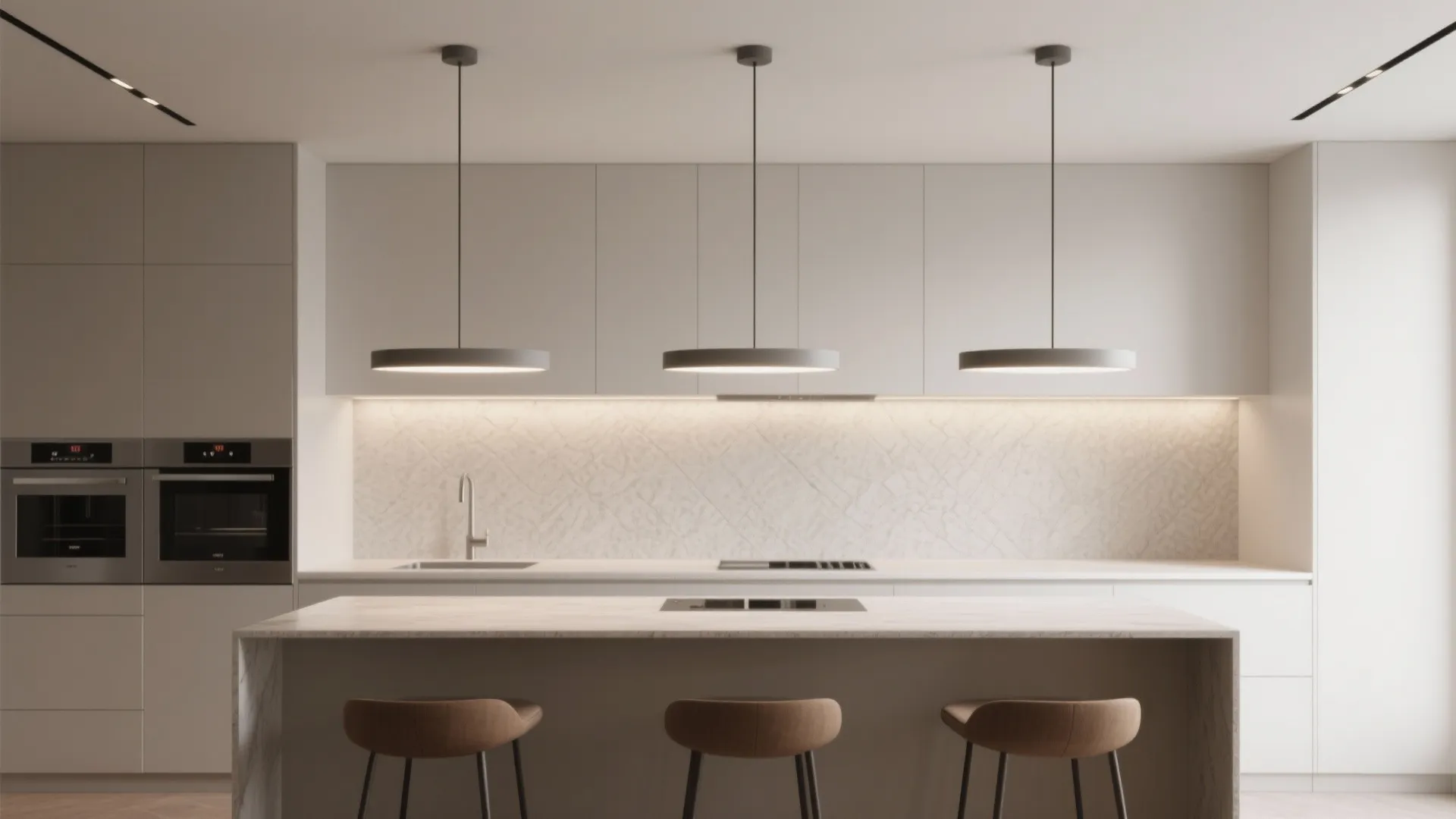 4. Recessed-style pendant row