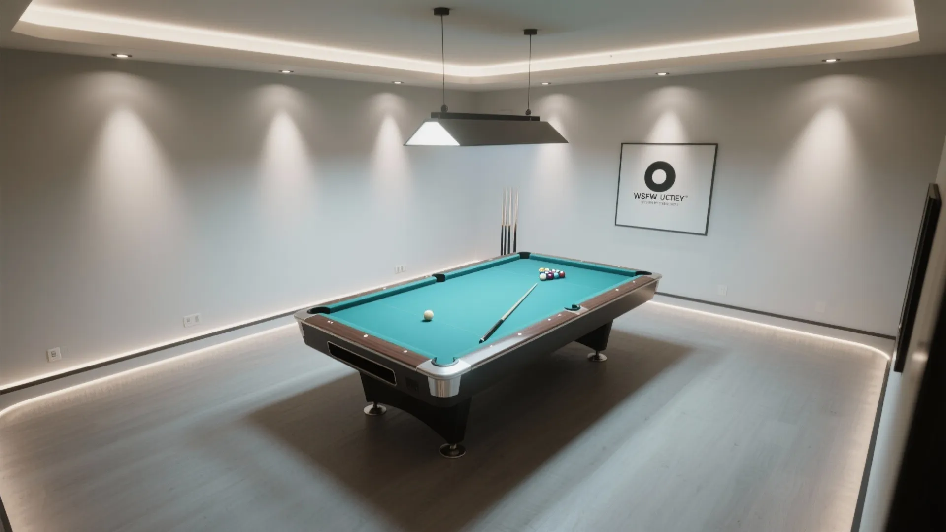 4. Recessed accent lighting + task lamp