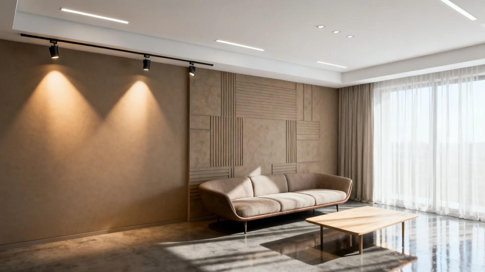 3. Recessed and track lighting for a clean ceiling