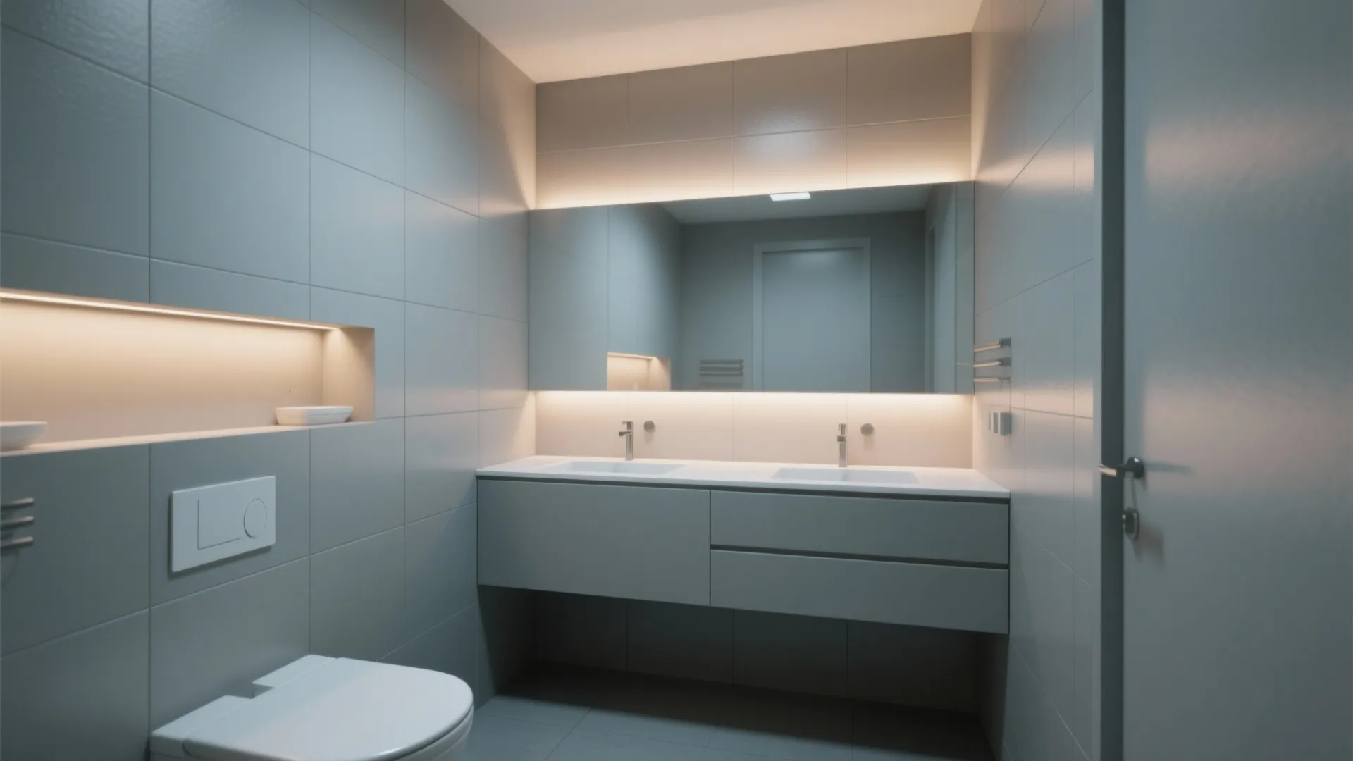 5. Recessed wall uplights for minimalist ambiance