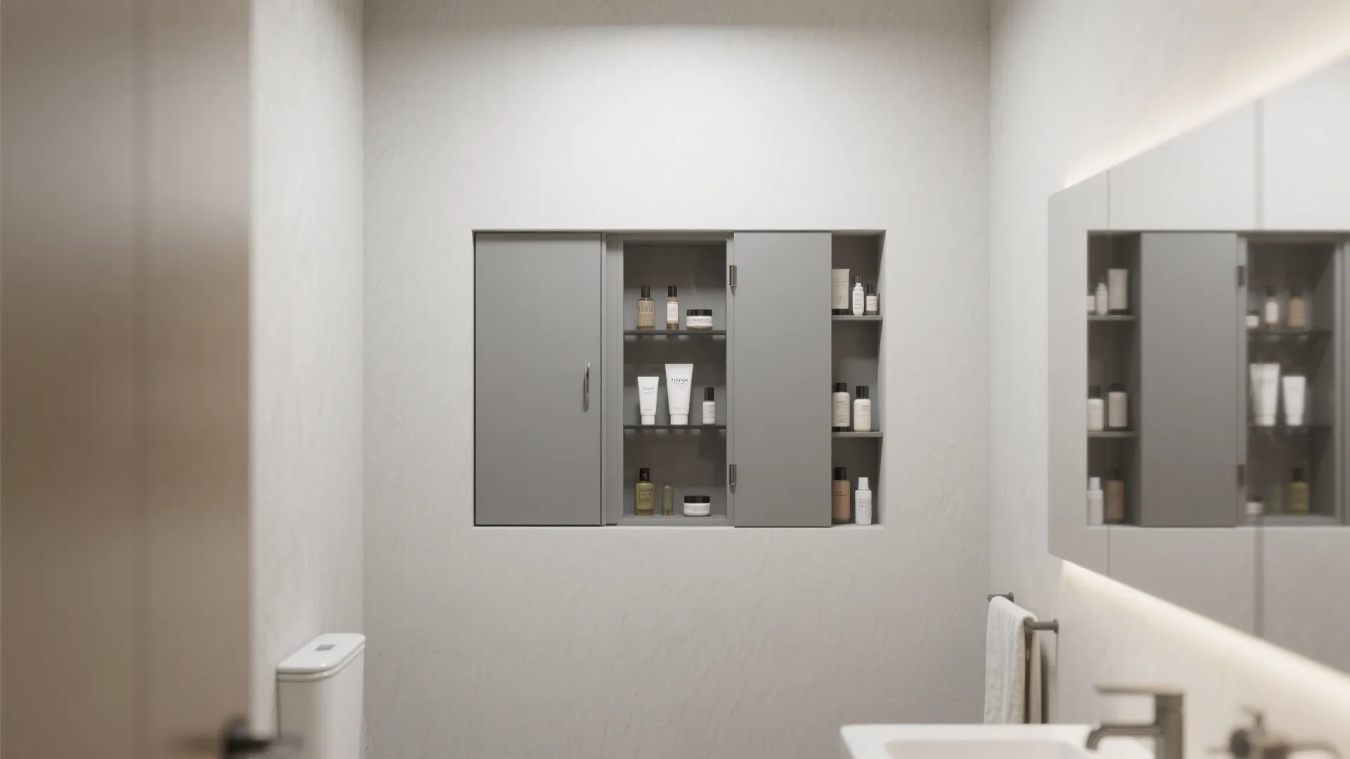 7. Recessed wall niches with doors