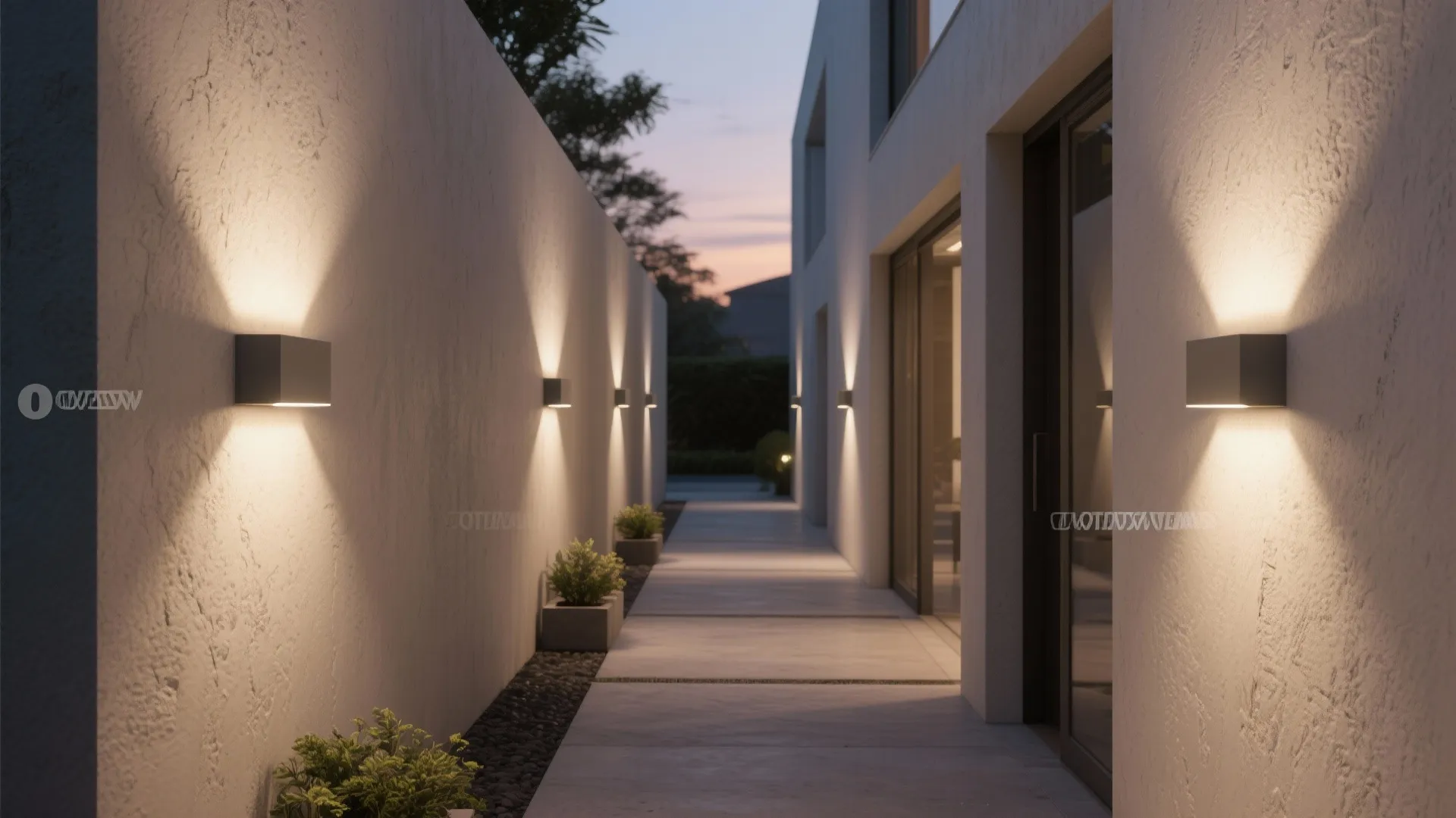 2. Recessed wall wash LEDs