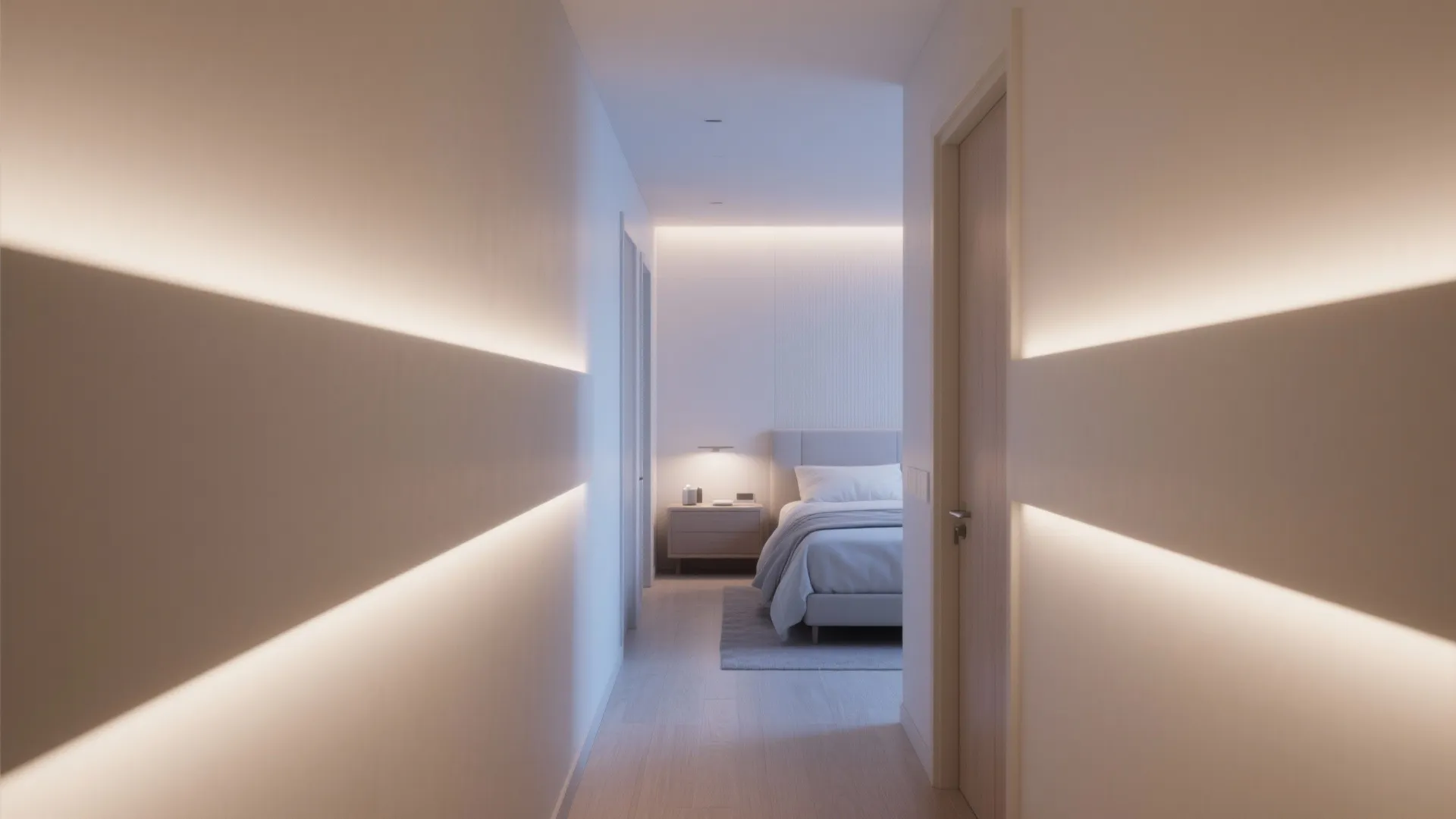 2. Recessed wall lights for ambient glow