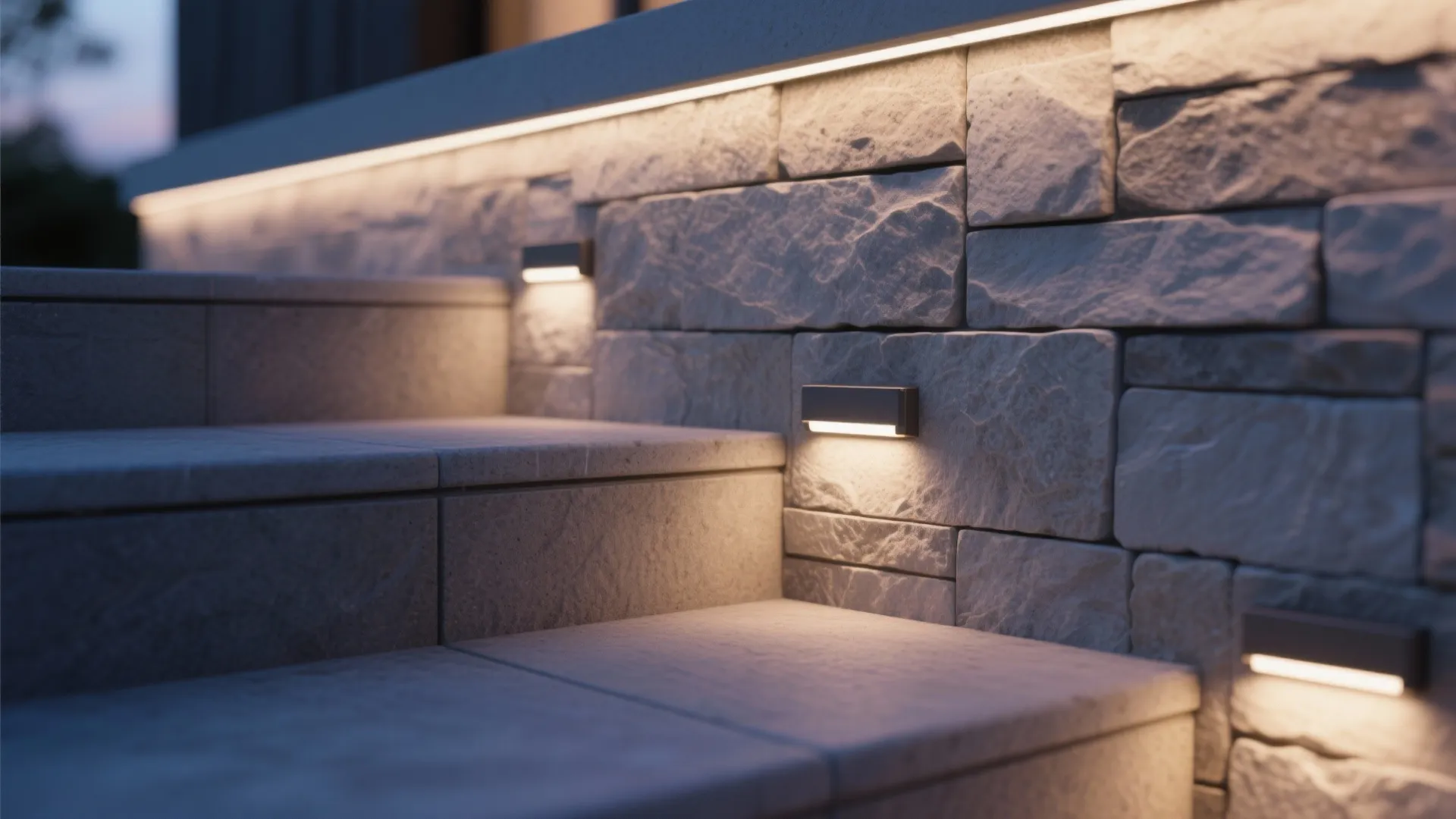 1. Recessed Step-and-Wall Wash Lights