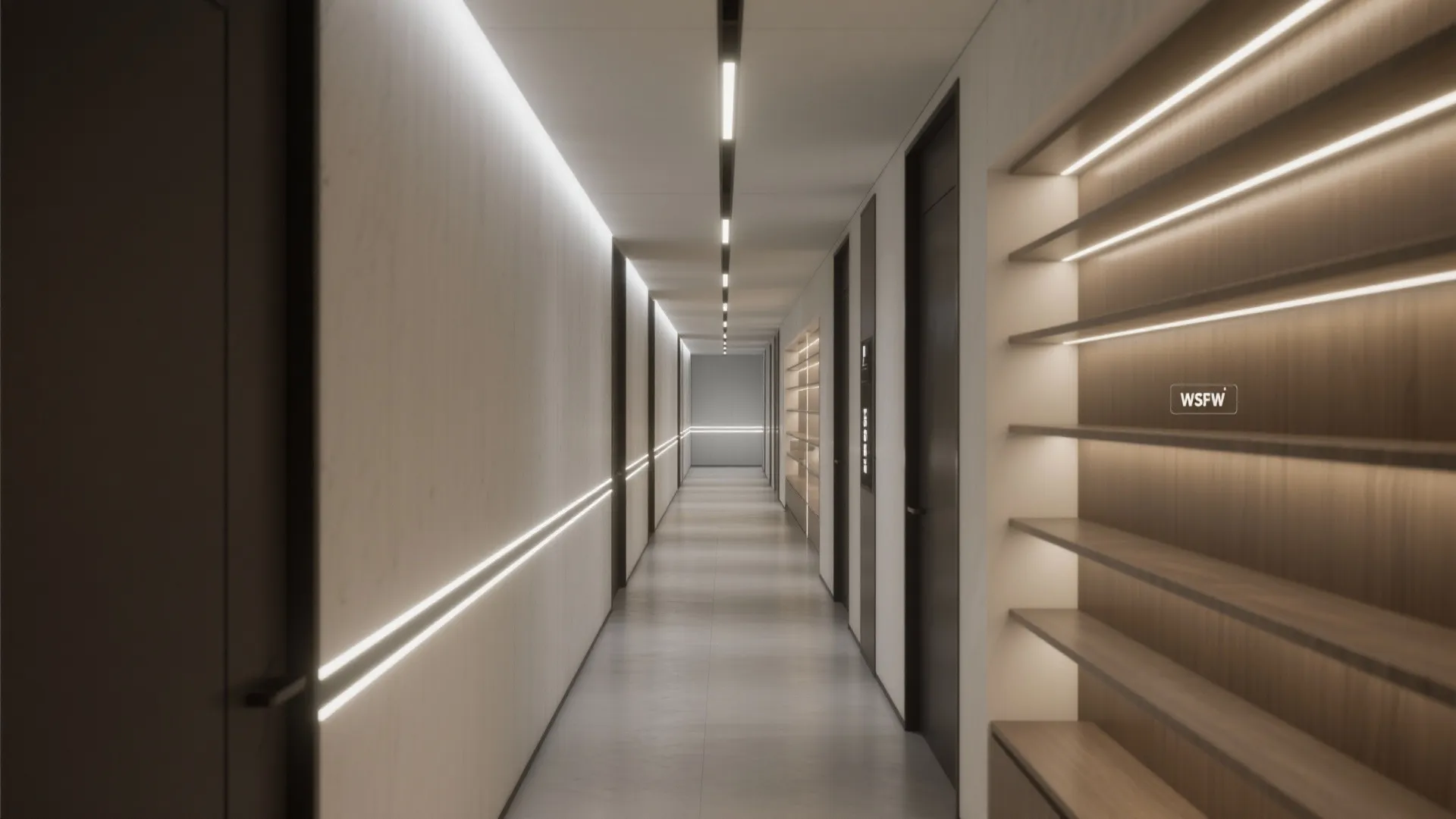 4. Recessed wall washers for visual continuity