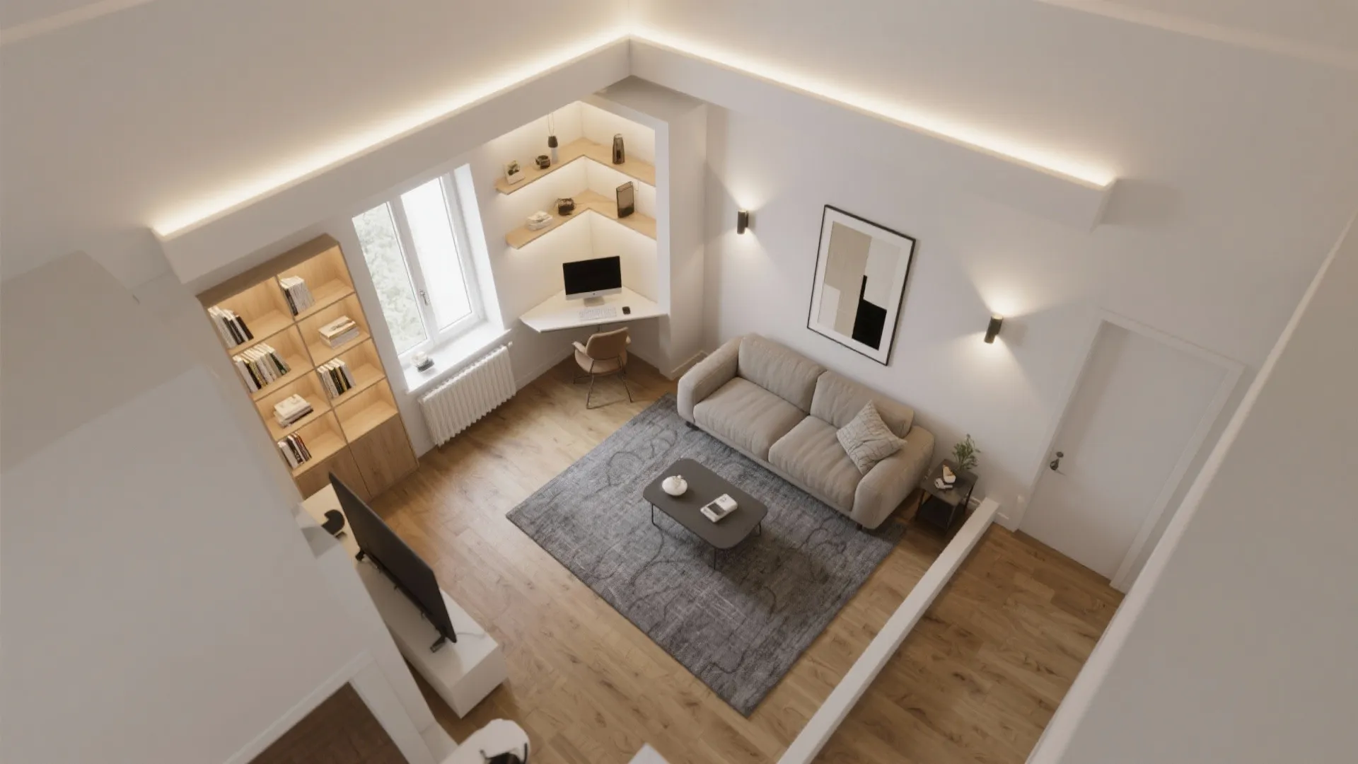 Layered recessed lighting with dimmable zones