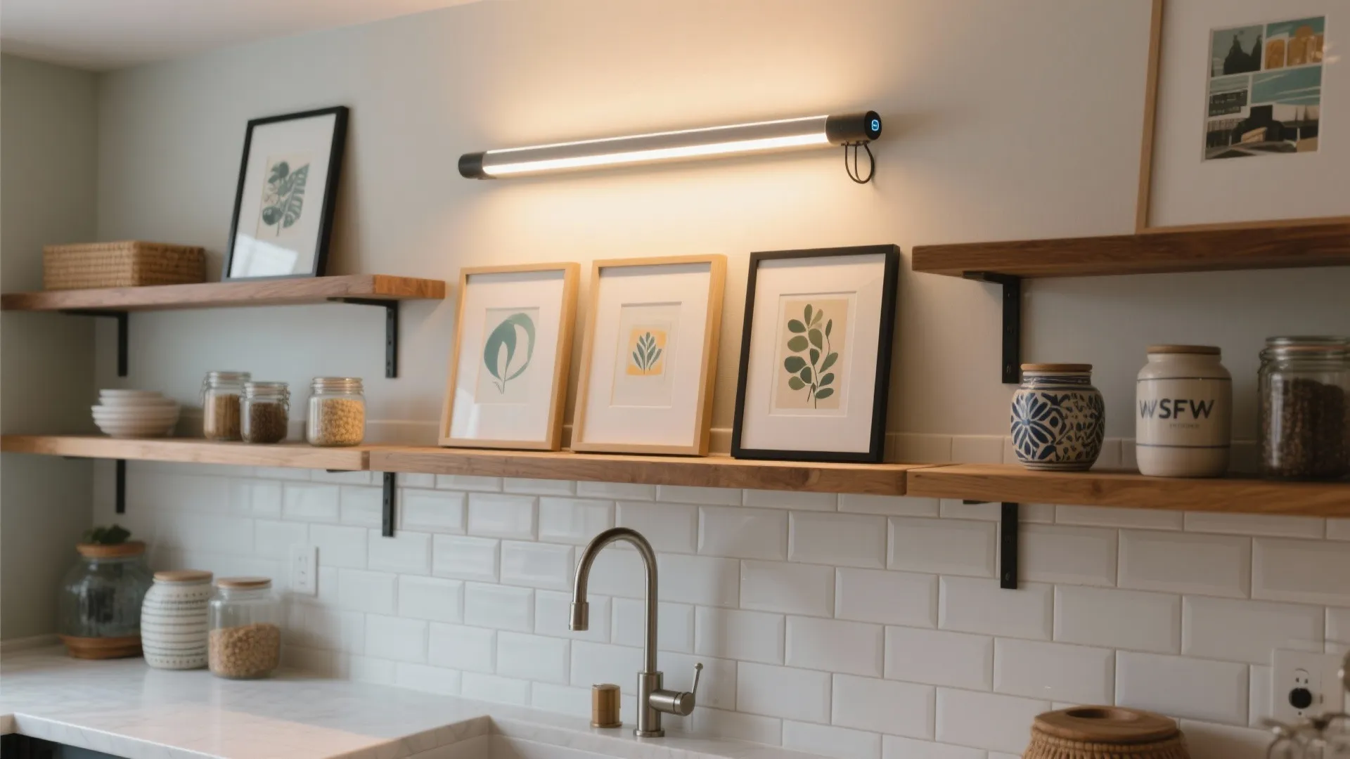 Rechargeable picture lights for shelves and art