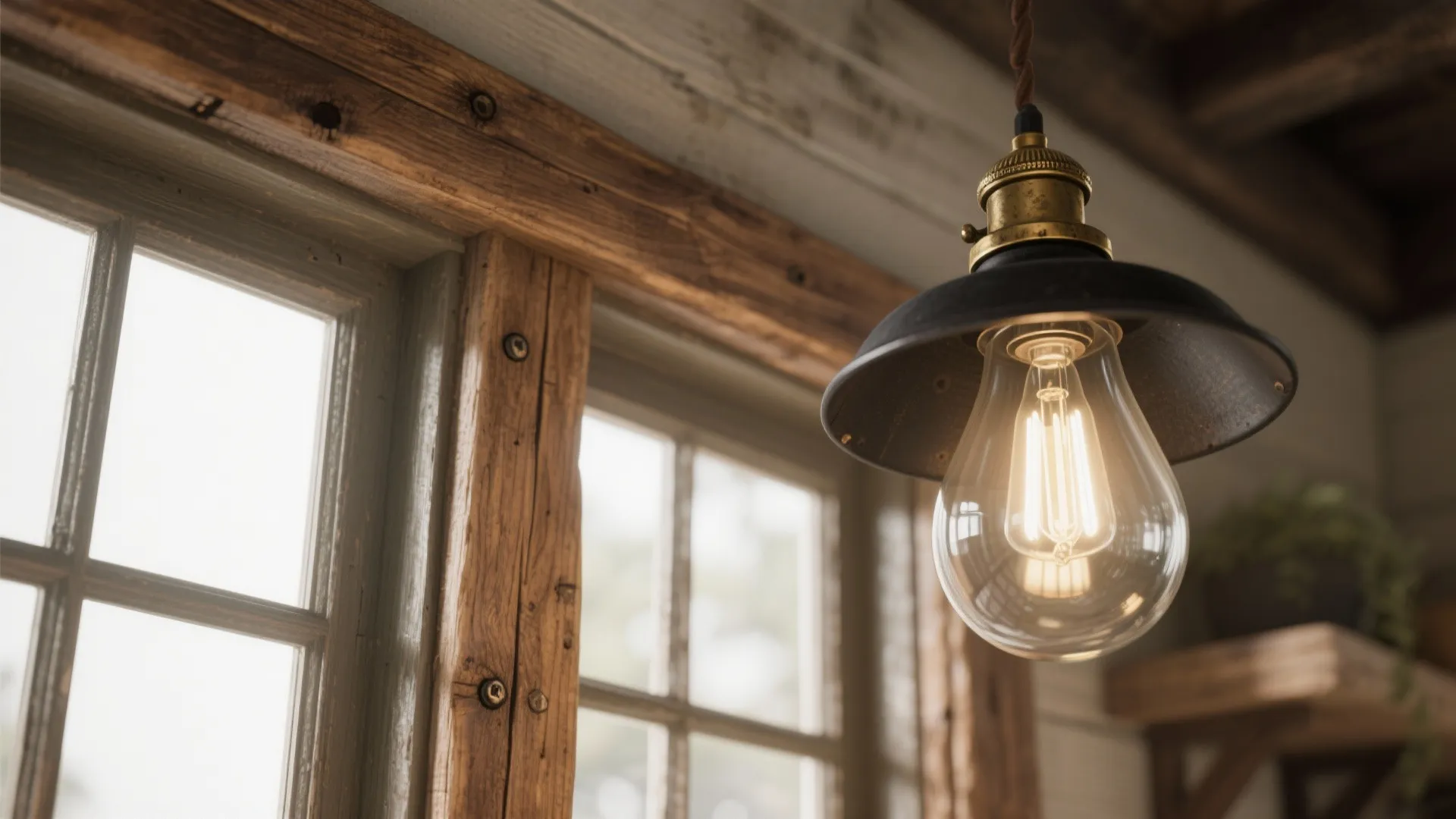 Reclaimed Wood Accents + Vintage Lighting