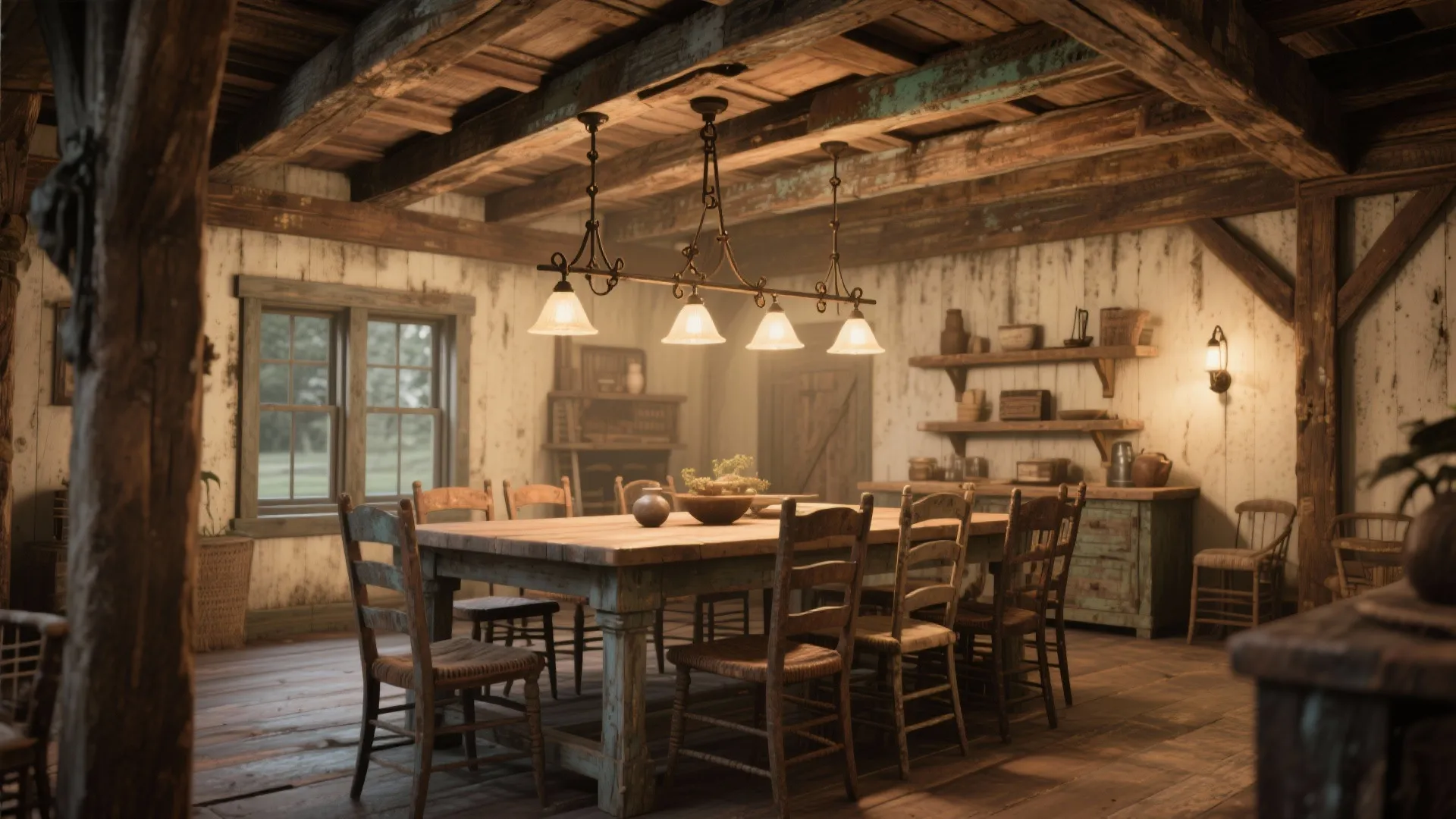 4. Reclaimed Barn Ceiling Fixtures