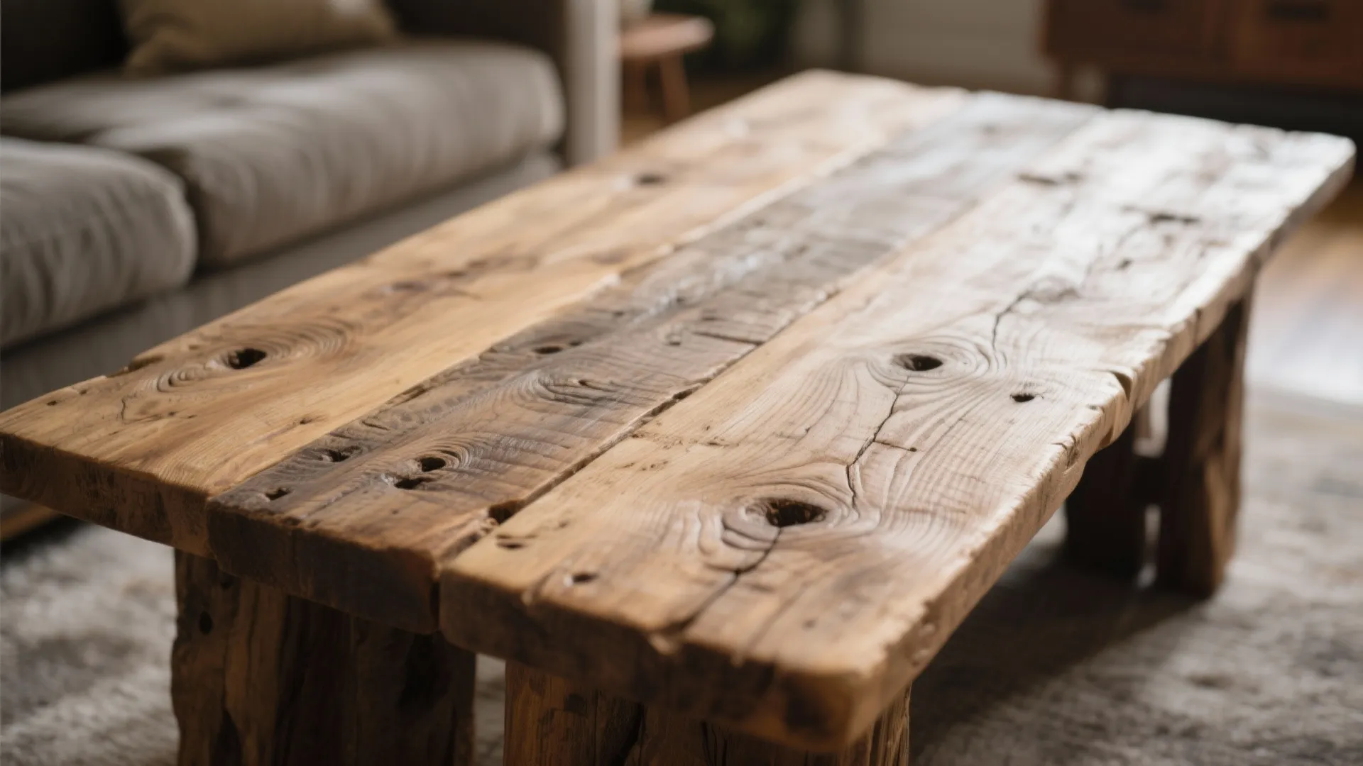 4. Wooden Coffee Tables with Character