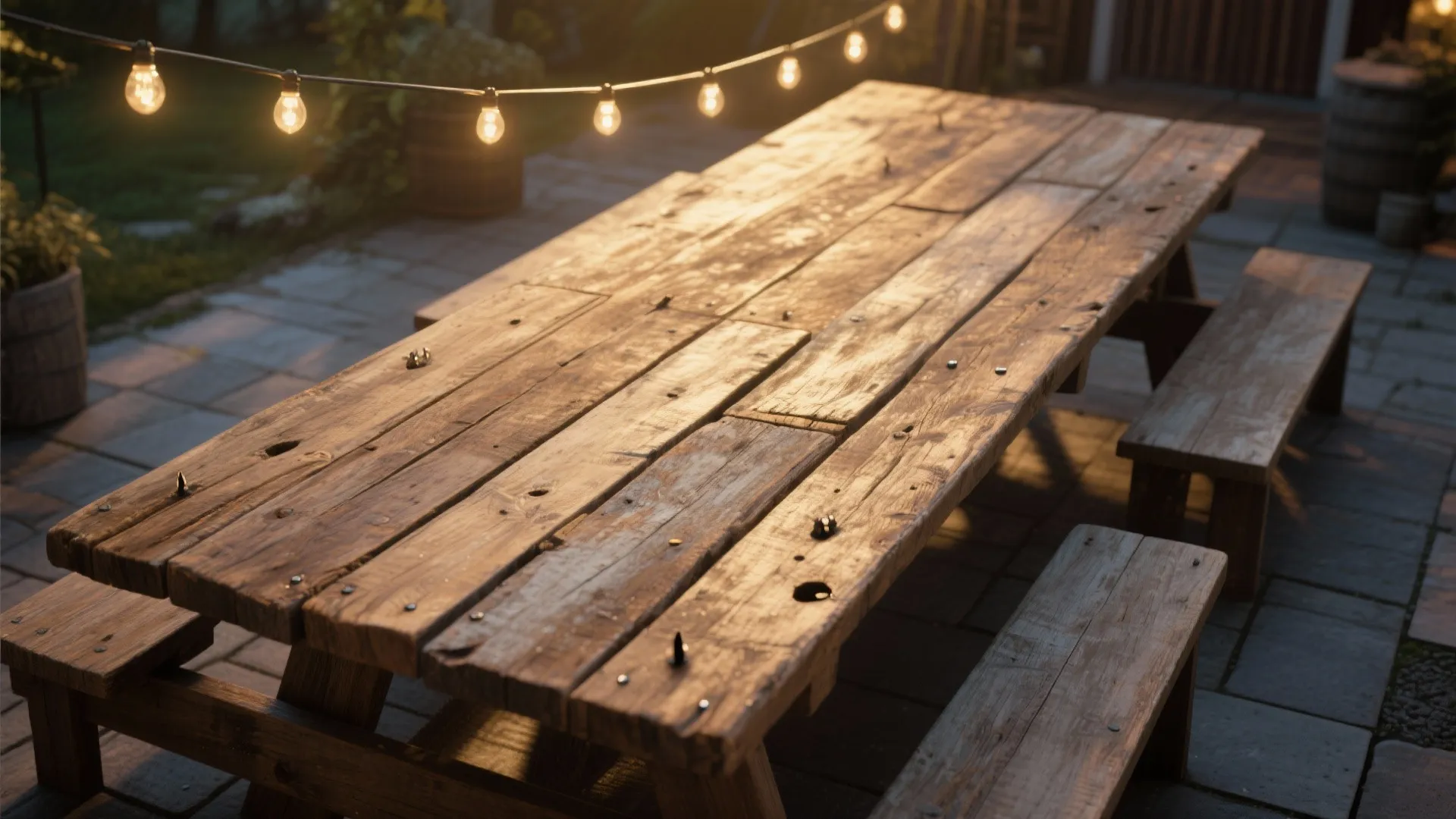 4. Reclaimed Wood Communal Table