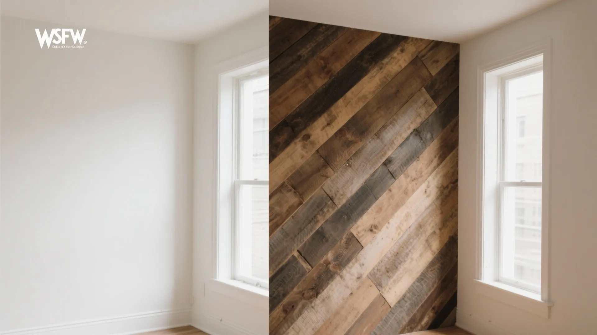 Reclaimed Wood Corner Accent Wall