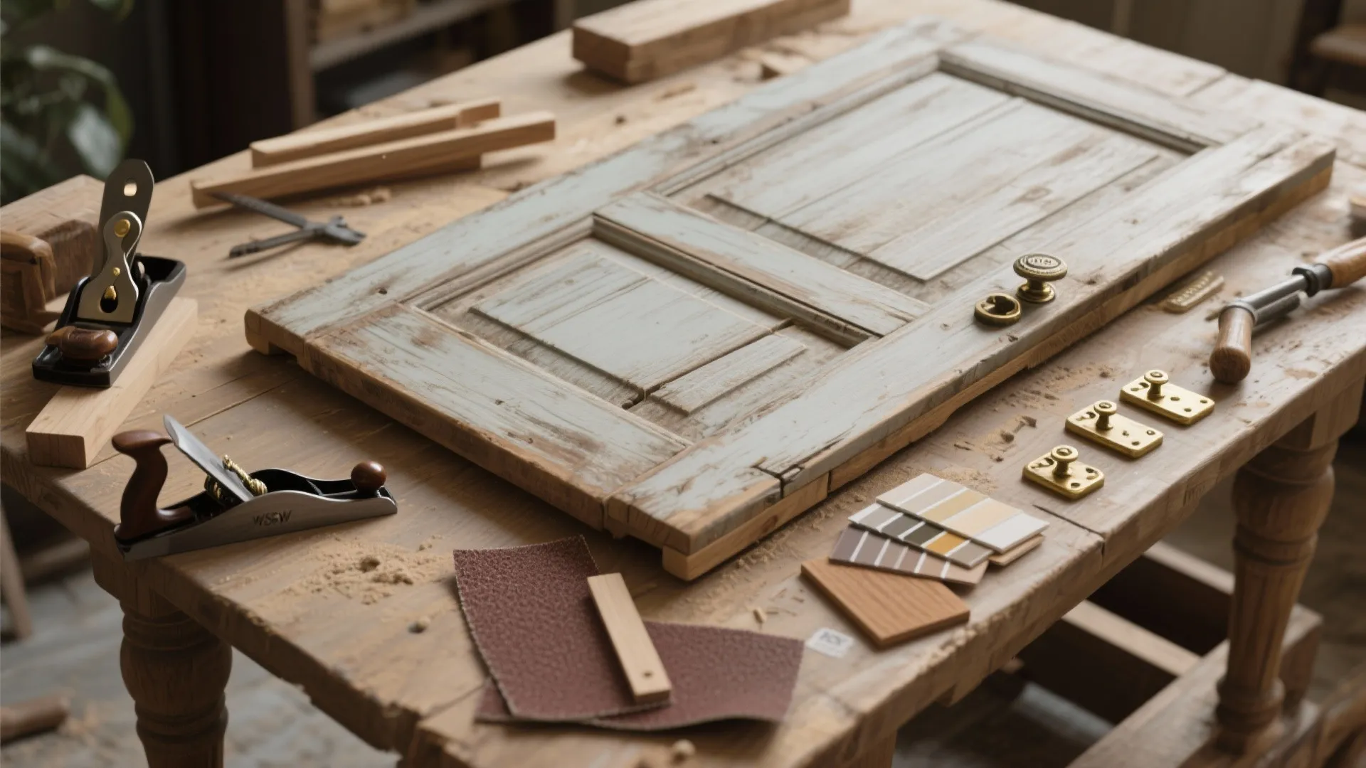 4. Repurposed Door or Shelving Top