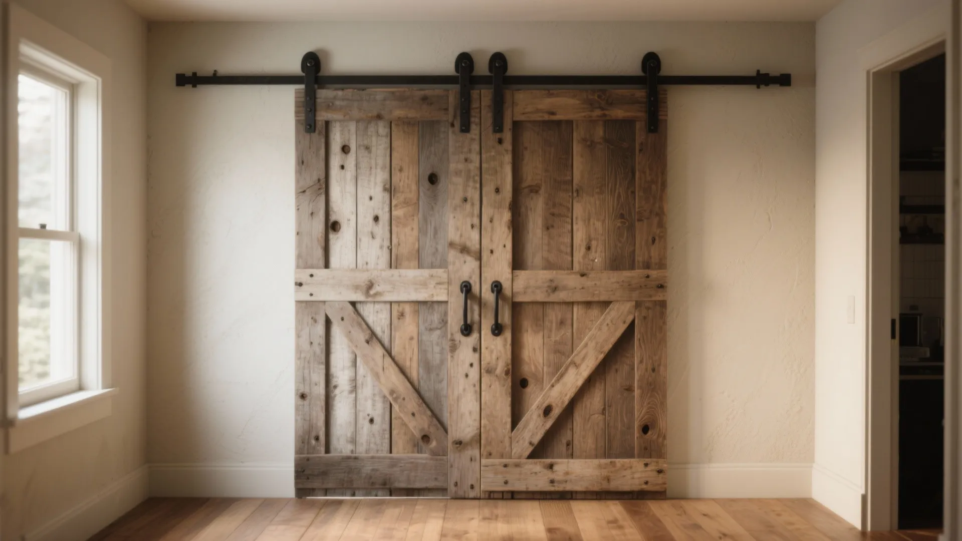 Reclaimed wood sliding barn door