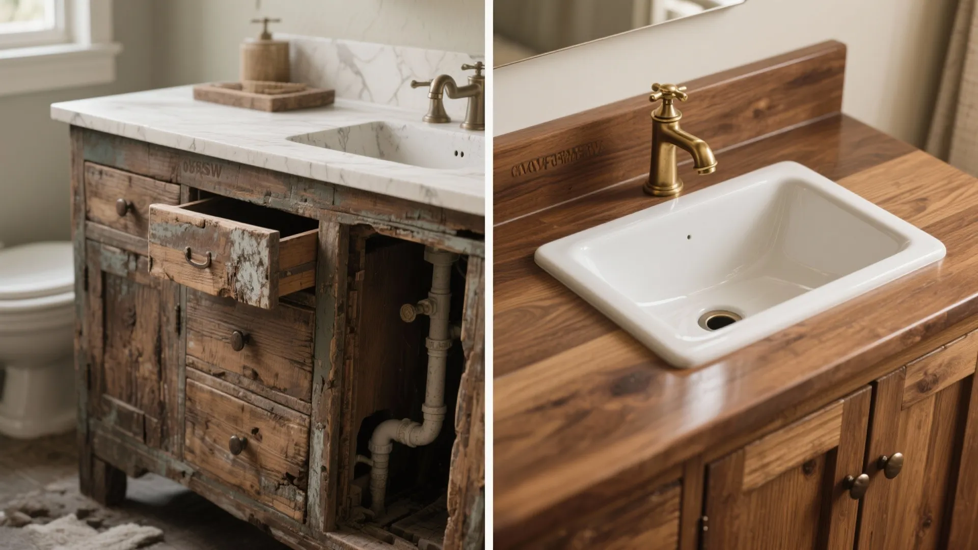 1. Reclaimed dresser turned vanity