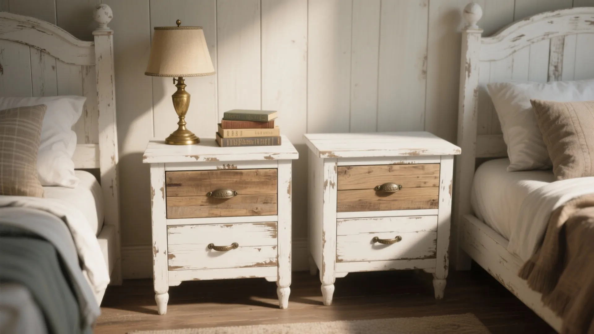 2. Reclaimed Wood Nightstands Painted White