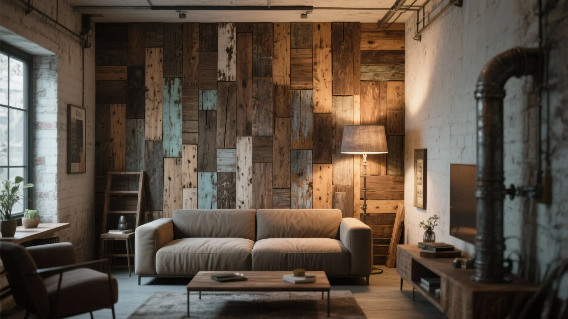 5. Reclaimed Wood Patchwork